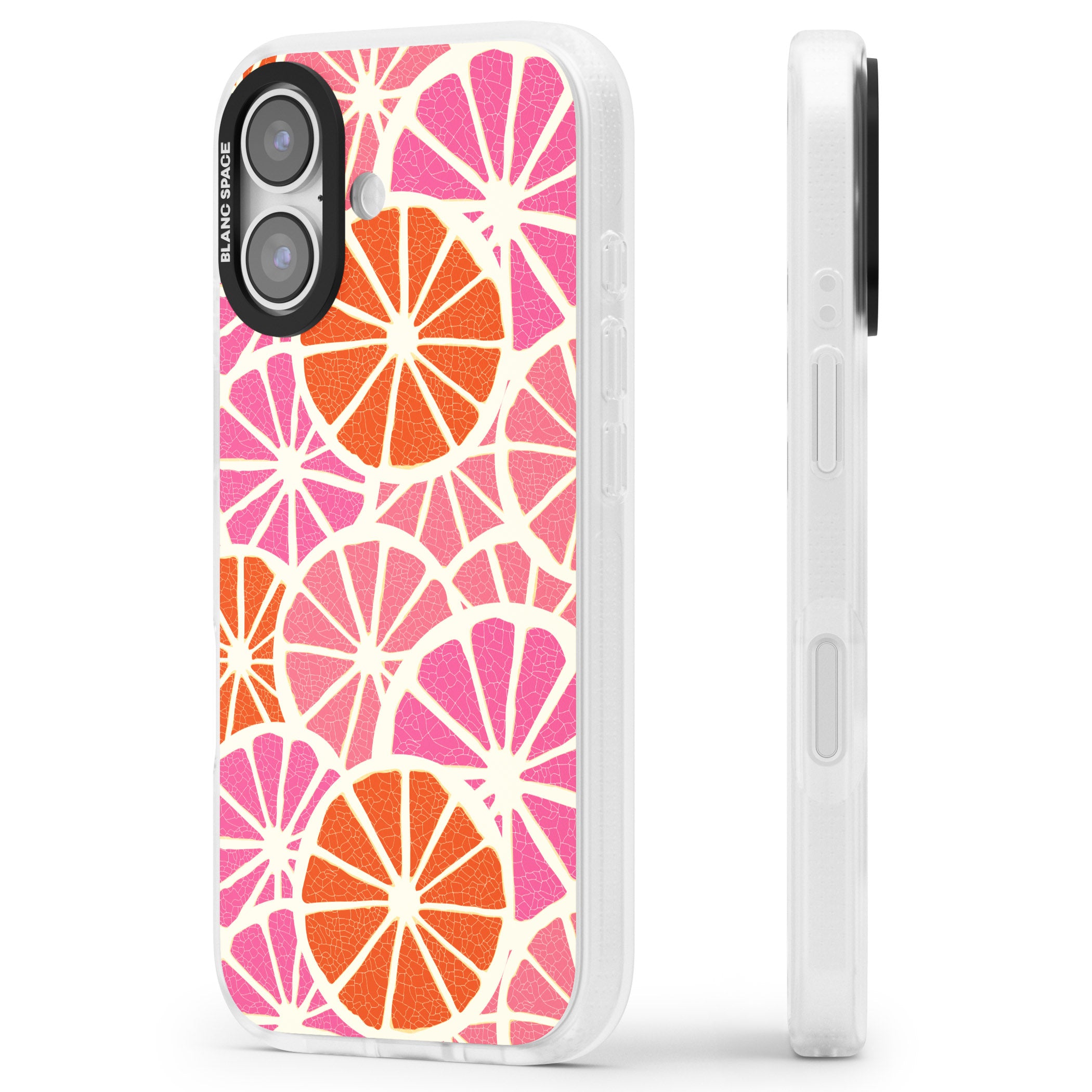 Citrus Slices iPhone 17 Impact Air Clear Phone Case Side Profile