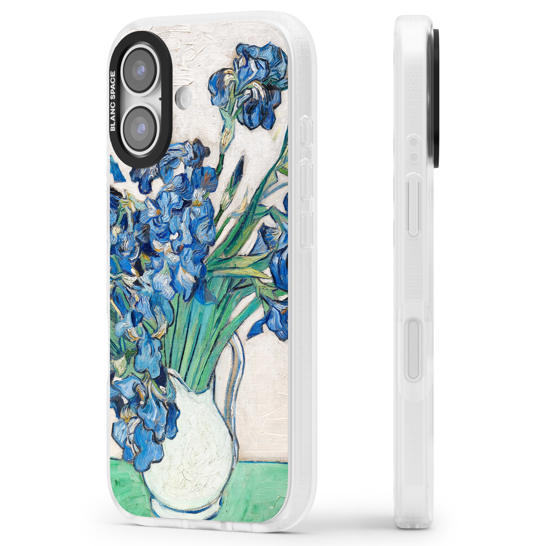 Irises By Vincent Van Gogh iPhone 17 Impact Air Clear Phone Case Side Profile