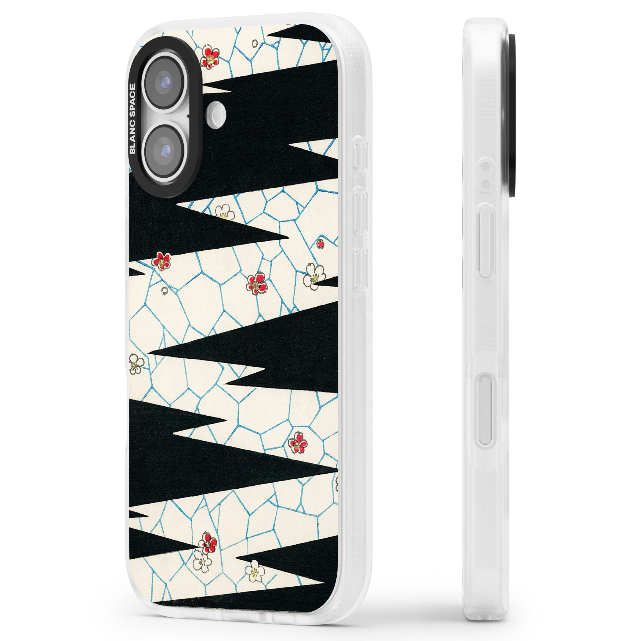 Japanese Flowers By Bijutsu Sekai iPhone 17 Impact Air Clear Phone Case Side Profile