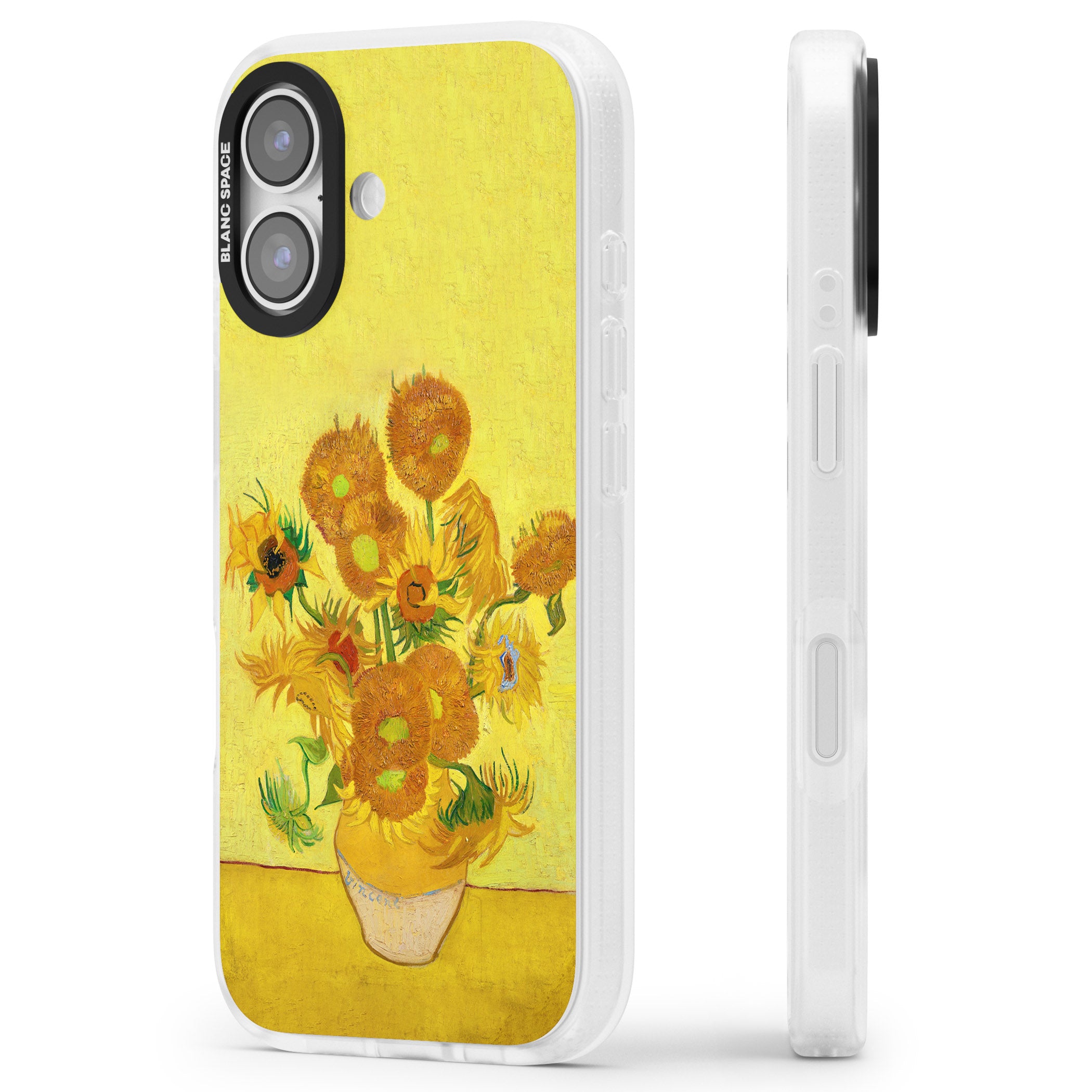 Sunflowers iPhone 17 Impact Air Clear Phone Case Side Profile