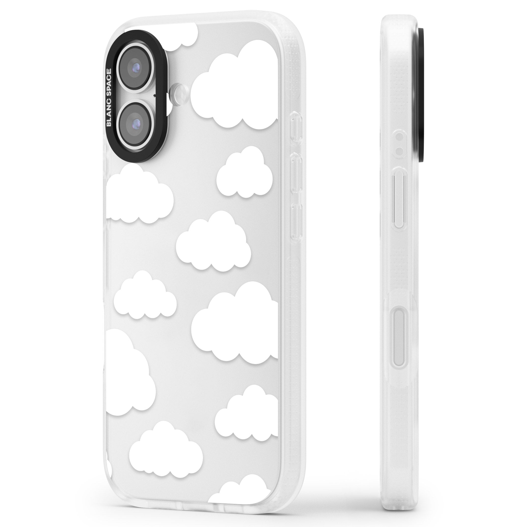 Cloud Pattern iPhone 17 Impact Air Clear Phone Case Side Profile