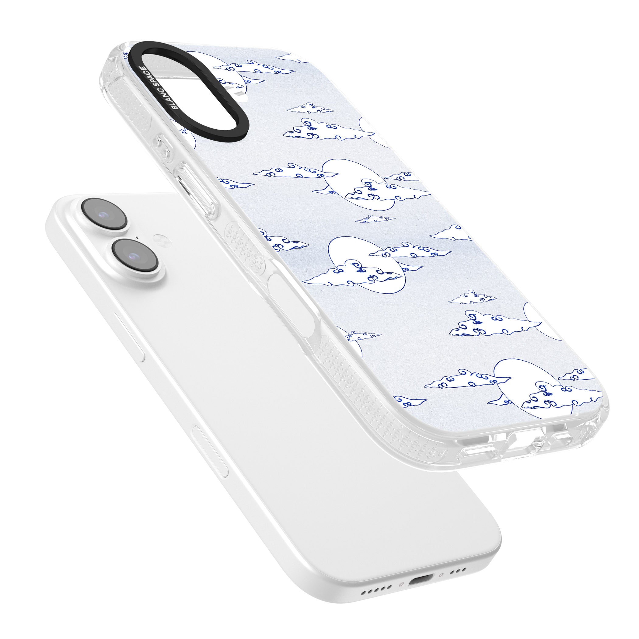 Moon & Clouds iPhone 17 Impact Air Clear Phone Case Colours