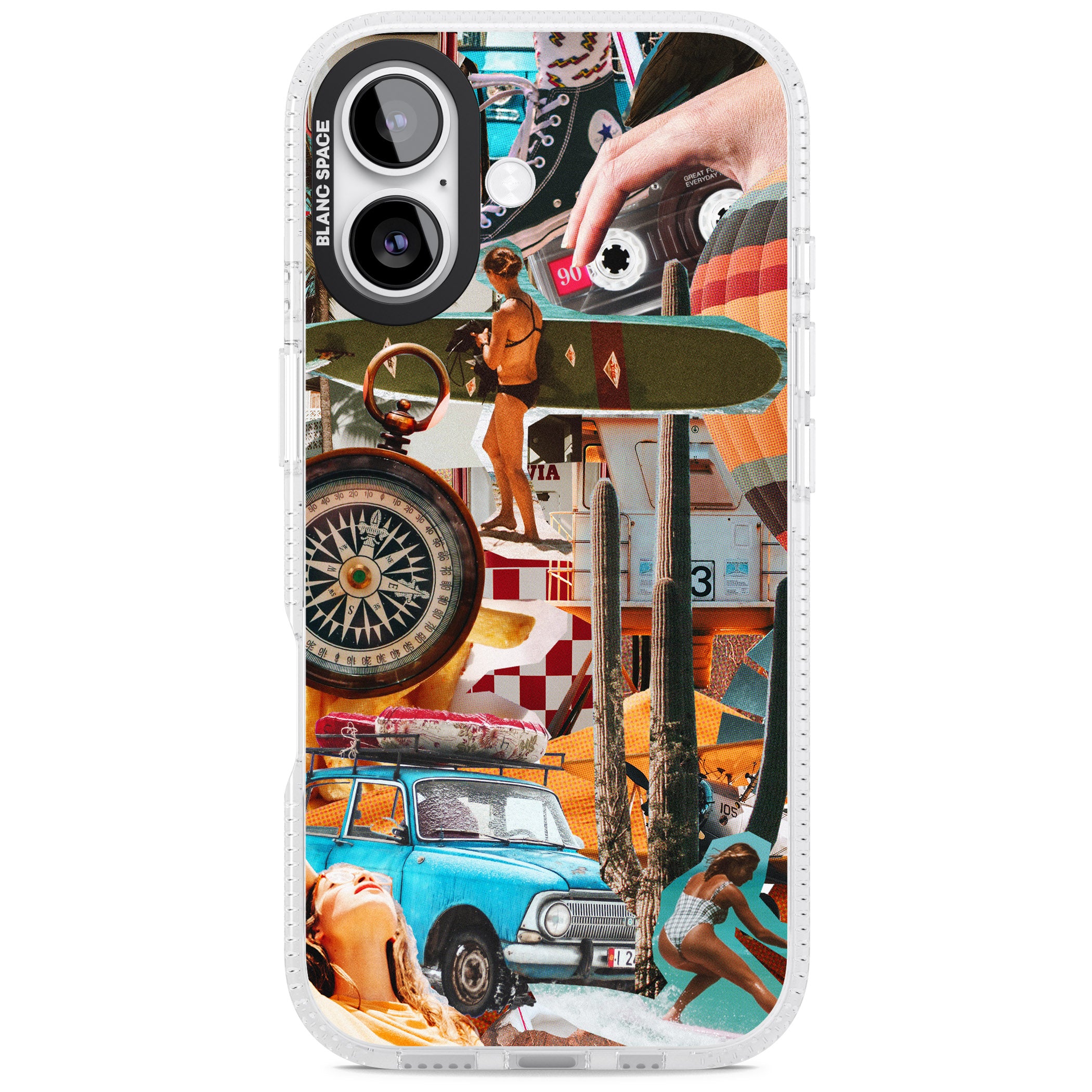 Vintage Collage: Road Trip iPhone 17 Impact Air Clear Phone Case