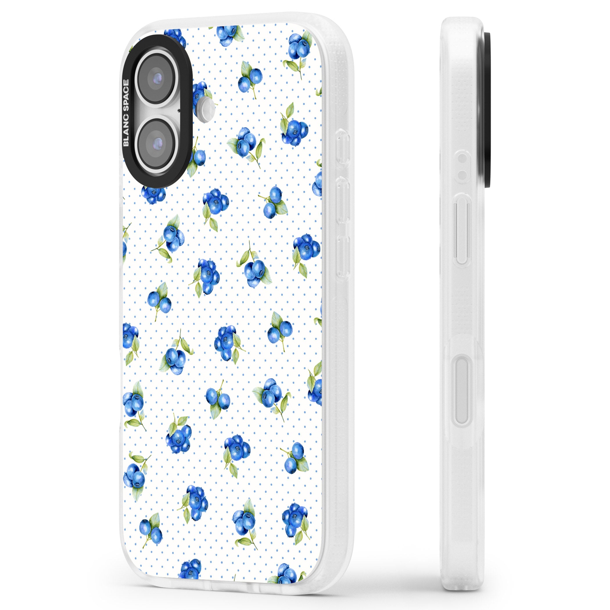 Blueberry Picnic iPhone 17 Impact Air Clear Phone Case Side Profile