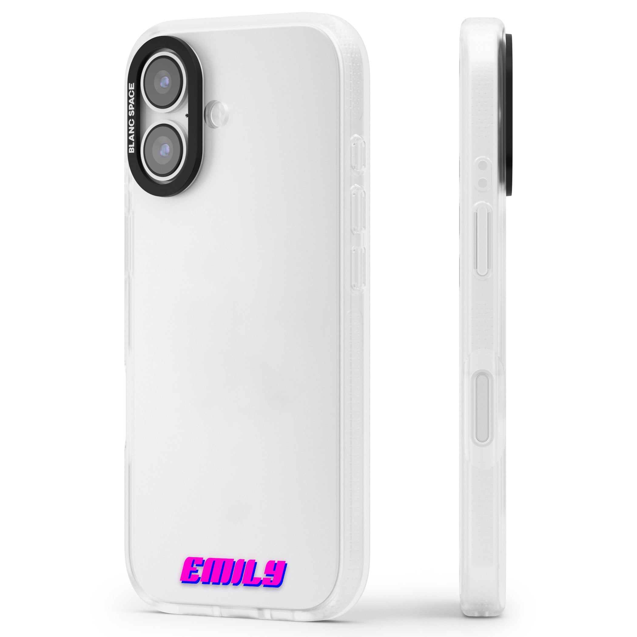 Personalised Cool Bottom Name iPhone 17 Impact Air Clear Phone Case Side Profile