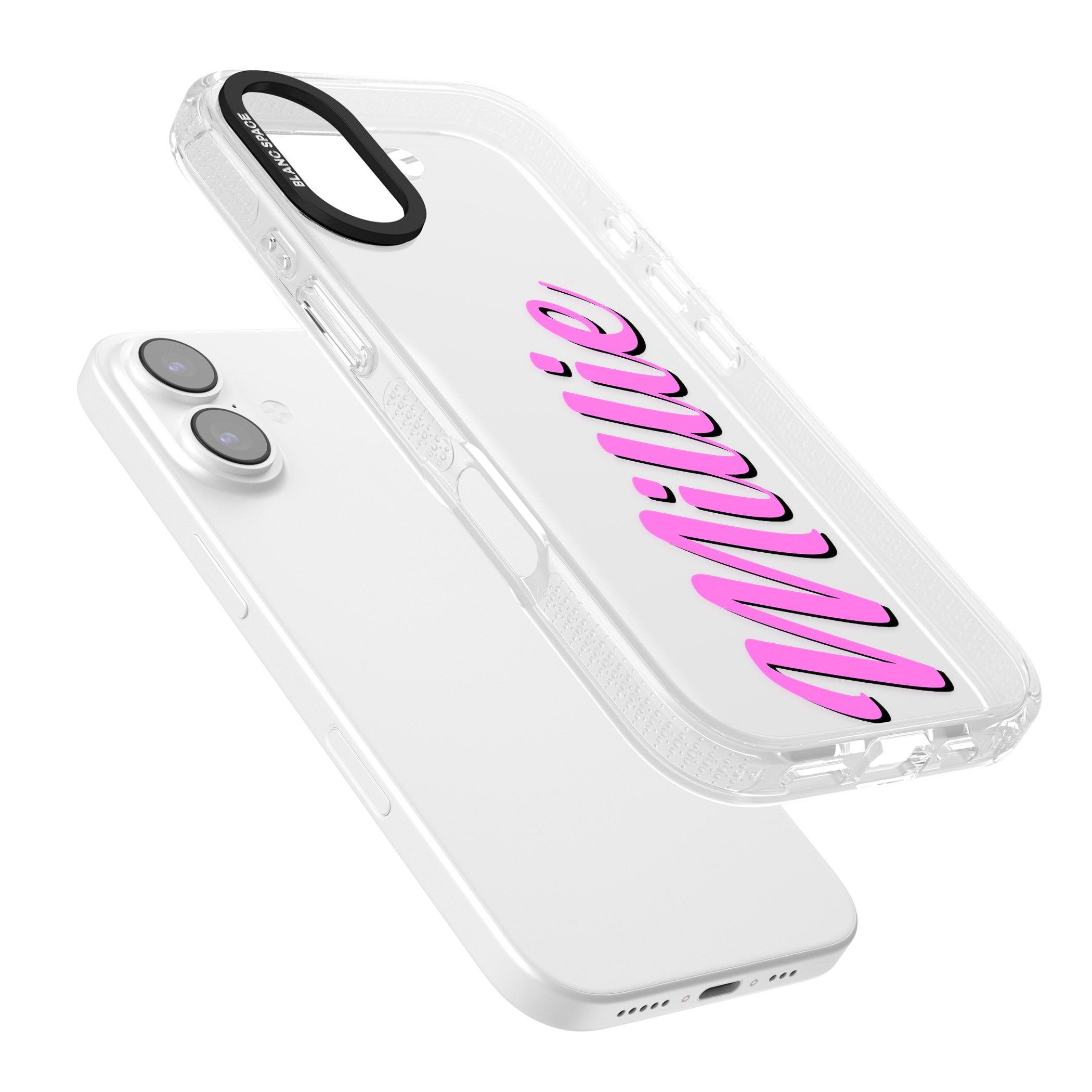 Personalised Cute Vertical Name iPhone 17 Impact Air Clear Phone Case Colours