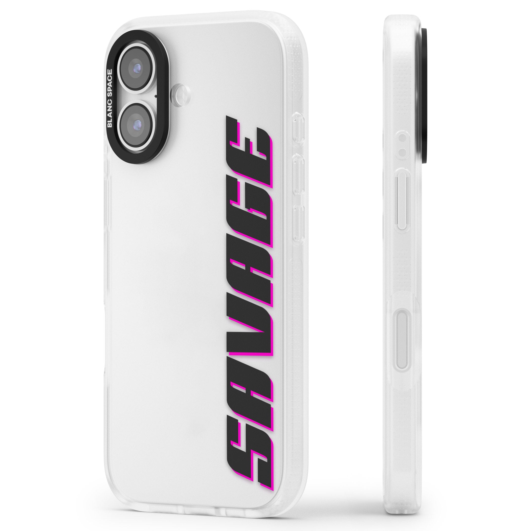 Personalised Cool Vertical Name iPhone 17 Impact Air Clear Phone Case Side Profile