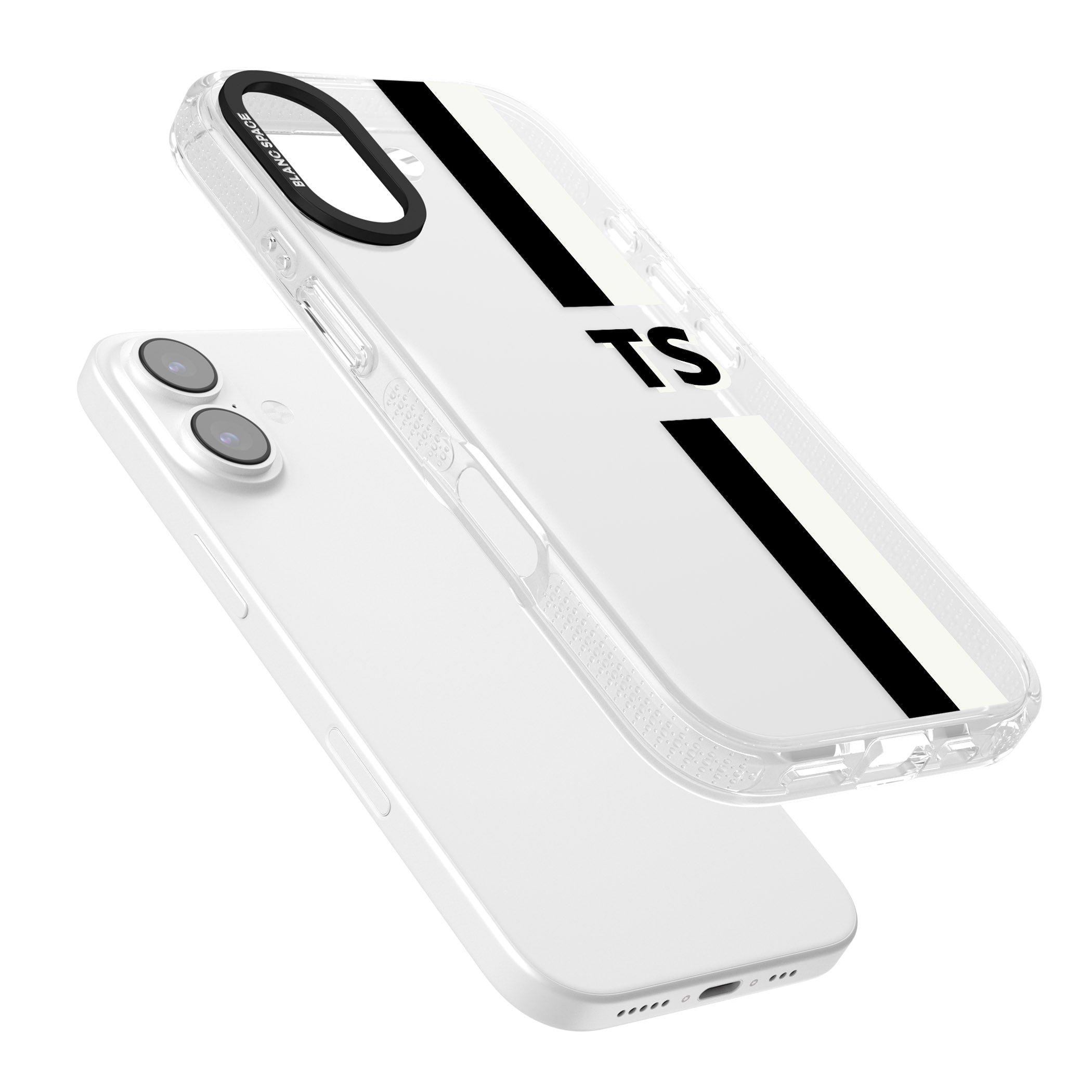 Personalised Black And White Stripe iPhone 17 Impact Air Clear Phone Case Colours