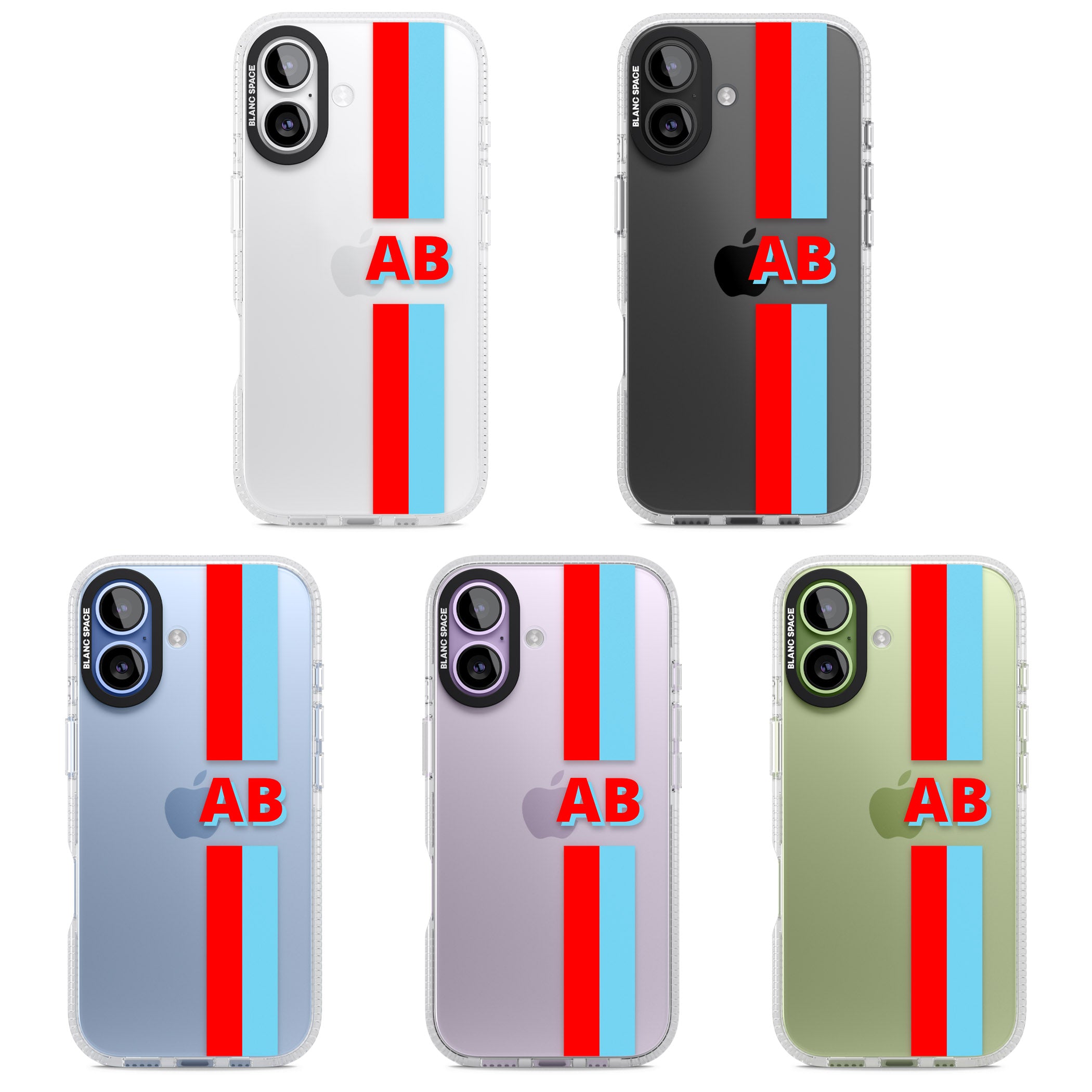 Personalised Bold Striped iPhone 17 Impact Air Clear Phone Case APT Impact Protection