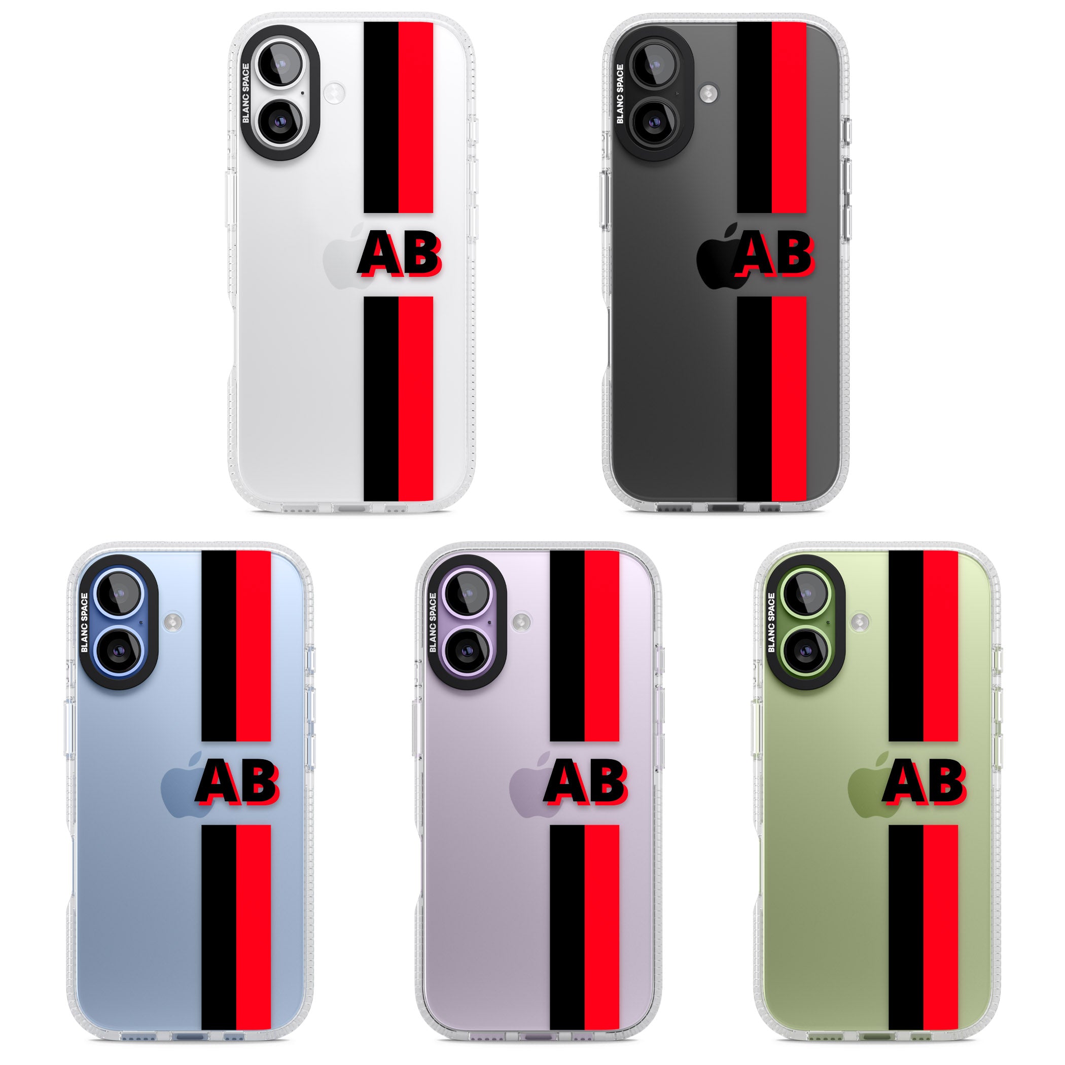 Personalised Bold Stripe iPhone 17 Impact Air Clear Phone Case APT Impact Protection