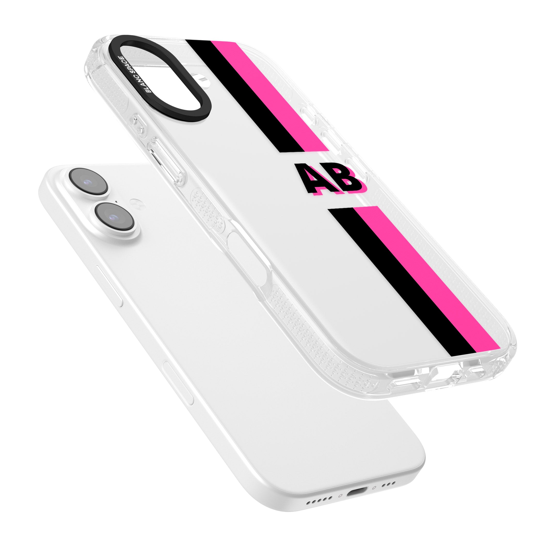 Personalised Bold Name Stripe iPhone 17 Impact Air Clear Phone Case Colours