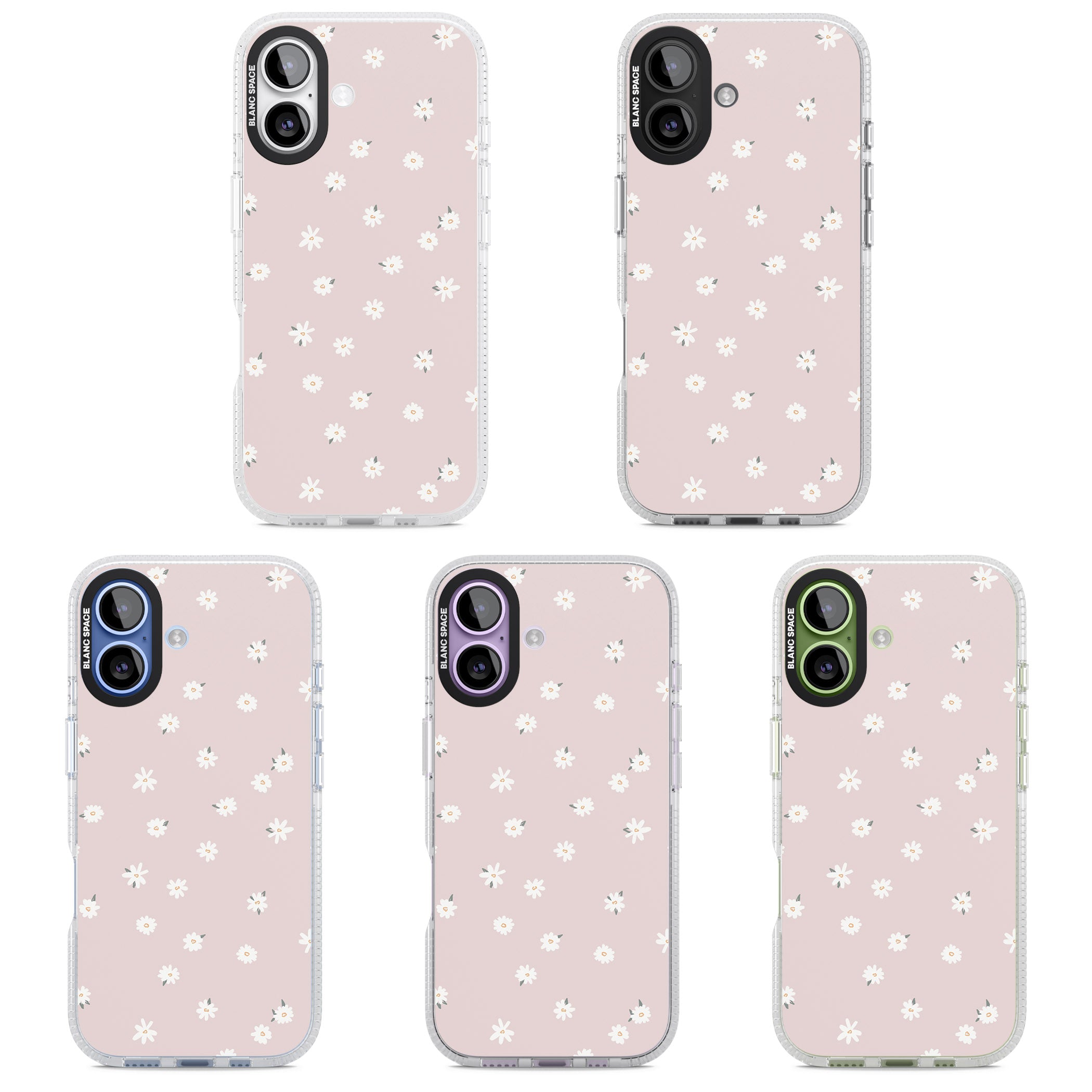 Painted Daises On Pink iPhone 17 Impact Air Clear Phone Case APT Impact Protection