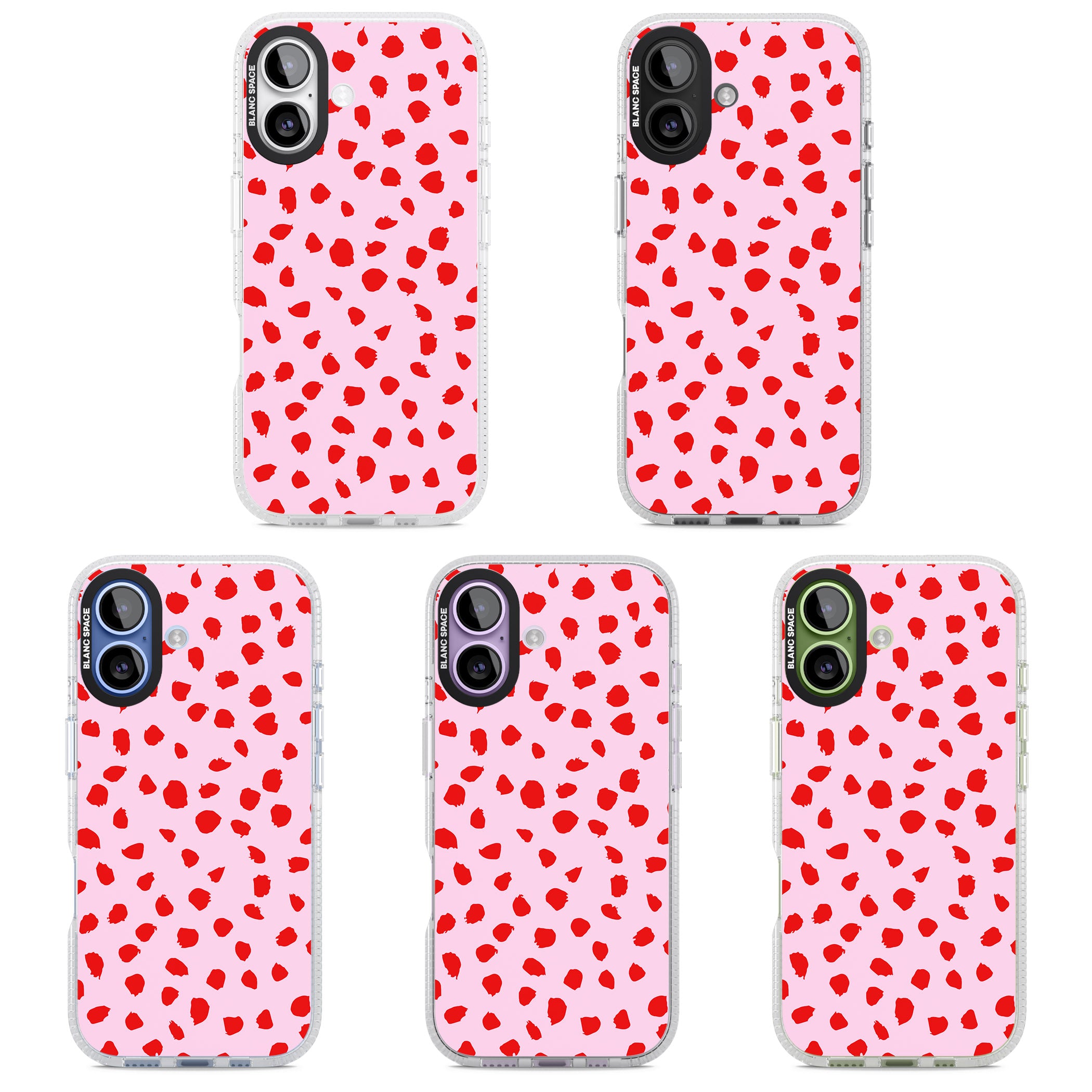 Red Polka Dot iPhone 17 Impact Air Clear Phone Case APT Impact Protection