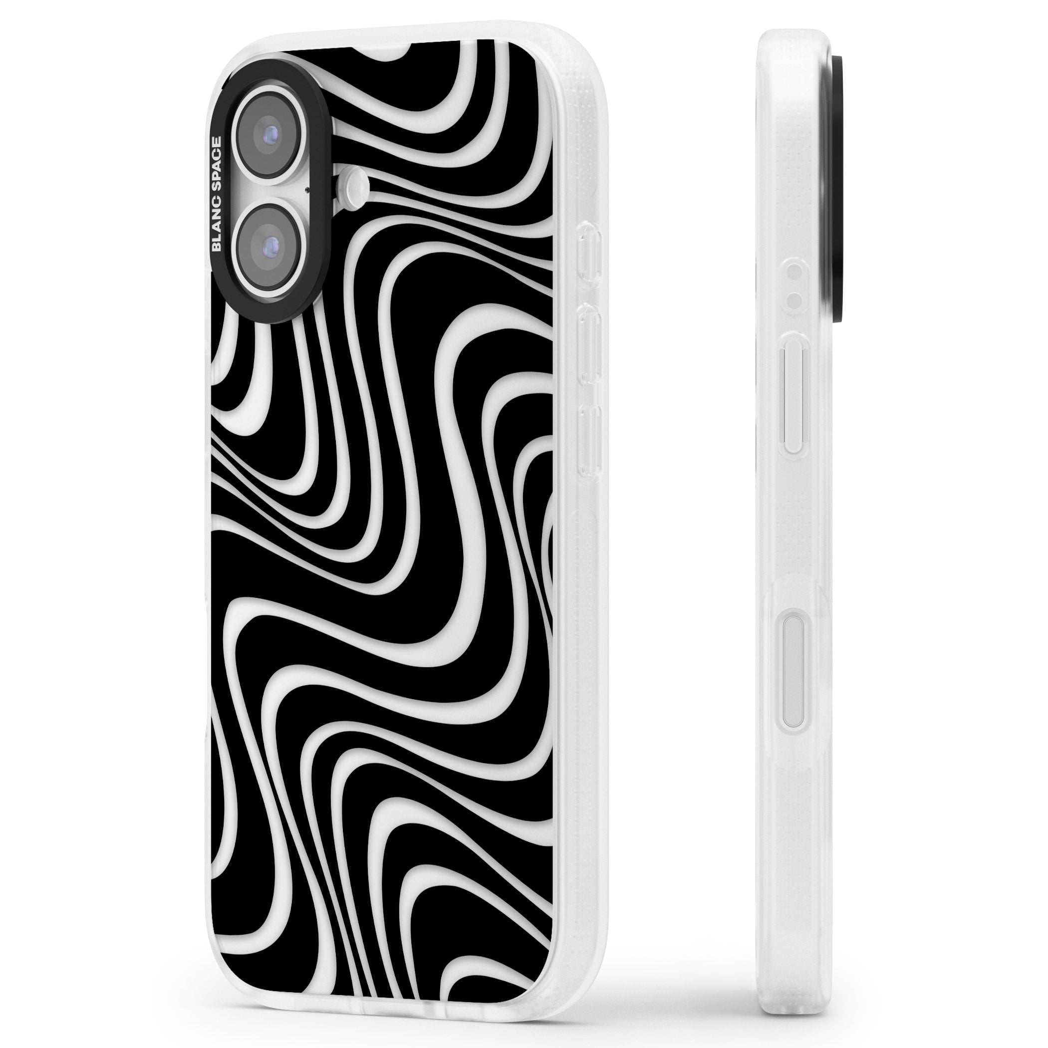 Abstract Waves iPhone 17 Impact Air Clear Phone Case Side Profile