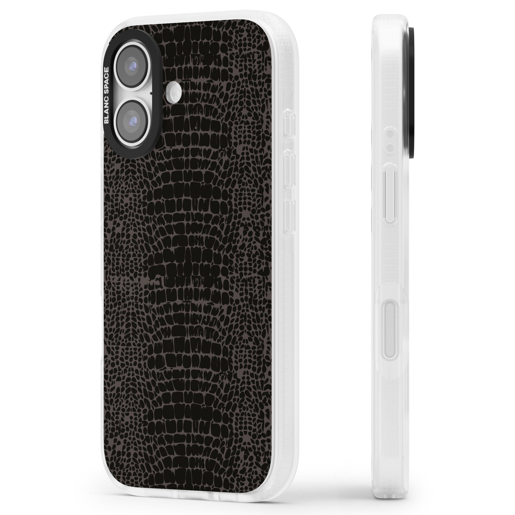 Dark Animal Print Snake Skin iPhone 17 Impact Air Clear Phone Case Side Profile