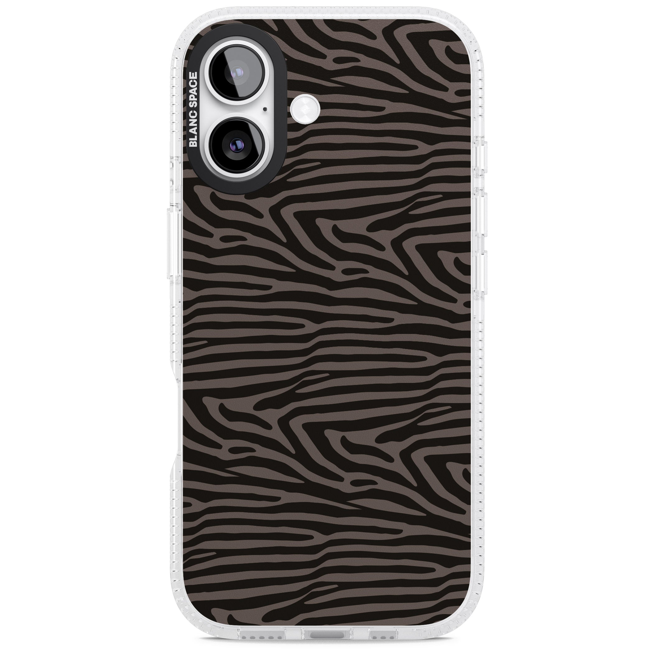 Dark Zebra Print iPhone 17 Impact Air Clear Phone Case