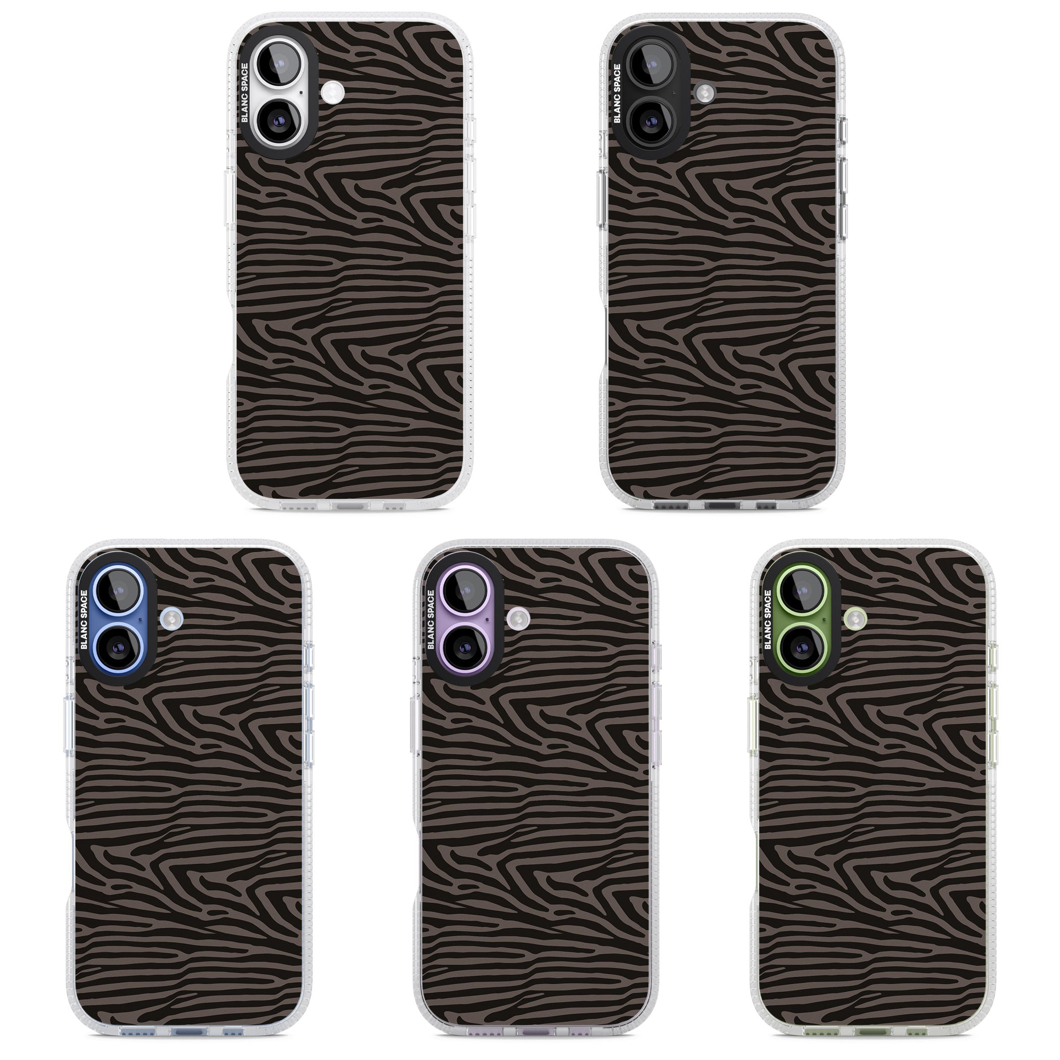 Dark Zebra Print iPhone 17 Impact Air Clear Phone Case APT Impact Protection