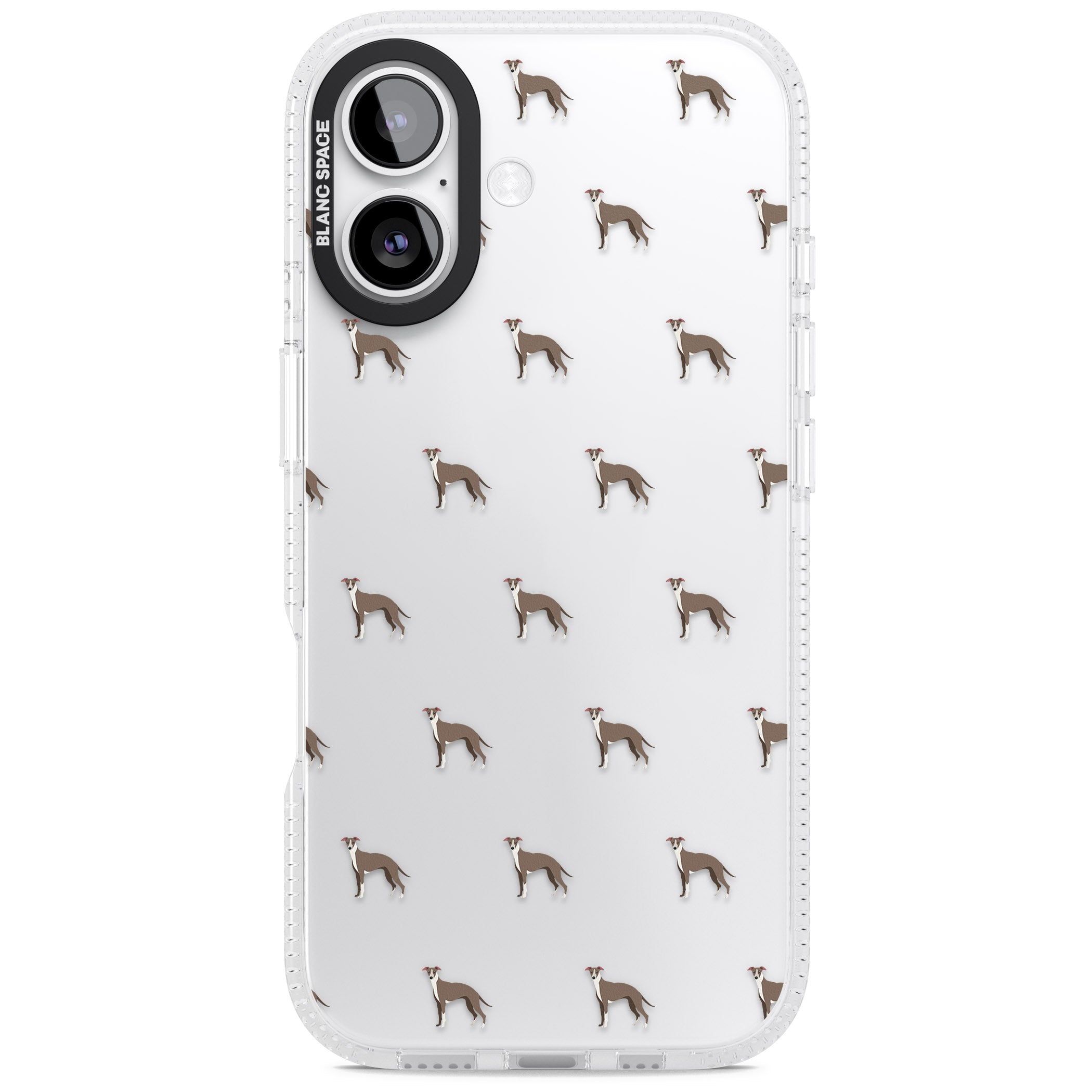 Whippet Dog Pattern Clear iPhone 17 Impact Air Clear Phone Case