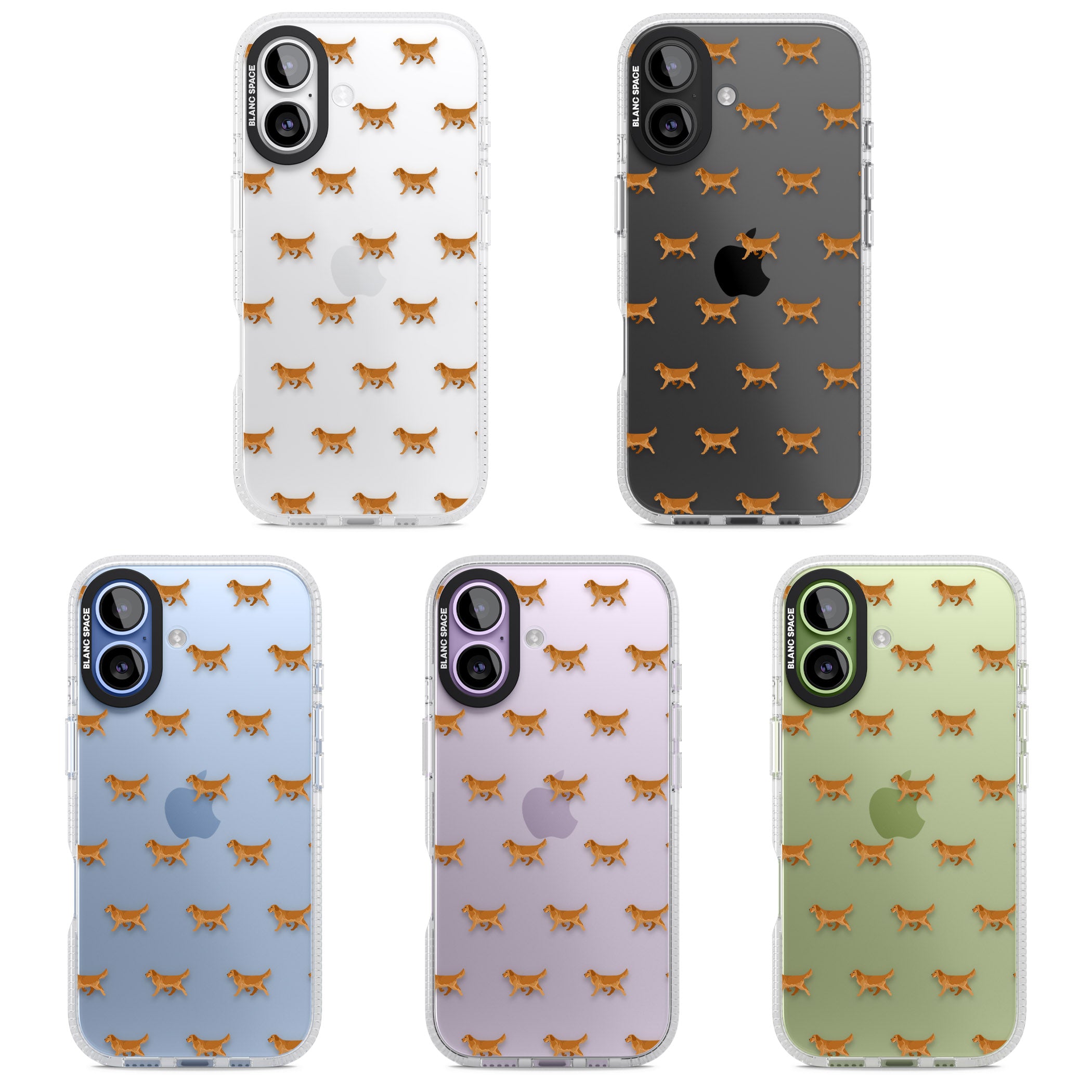 Golden Retriever Dog Pattern Clear iPhone 17 Impact Air Clear Phone Case APT Impact Protection