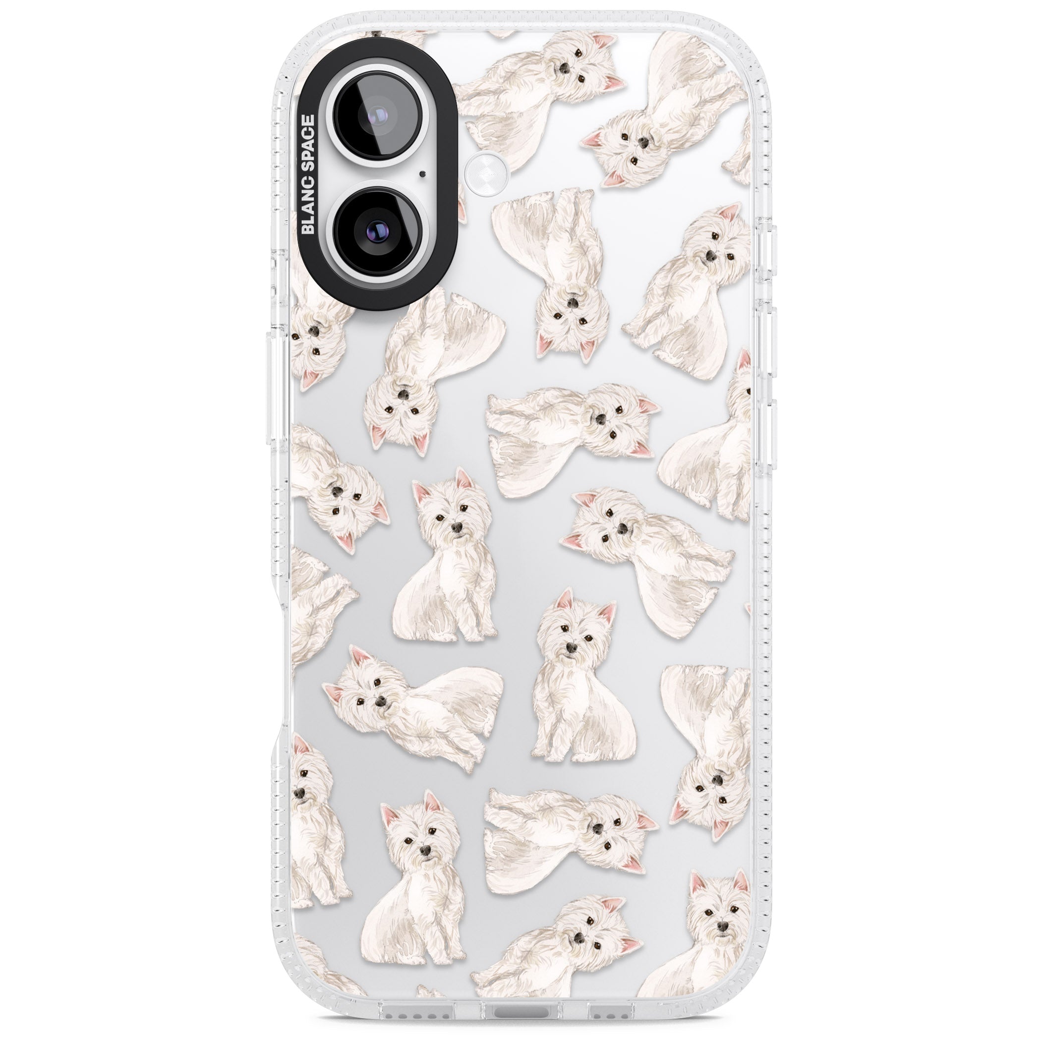 Westie Dog Pattern iPhone 17 Impact Air Clear Phone Case
