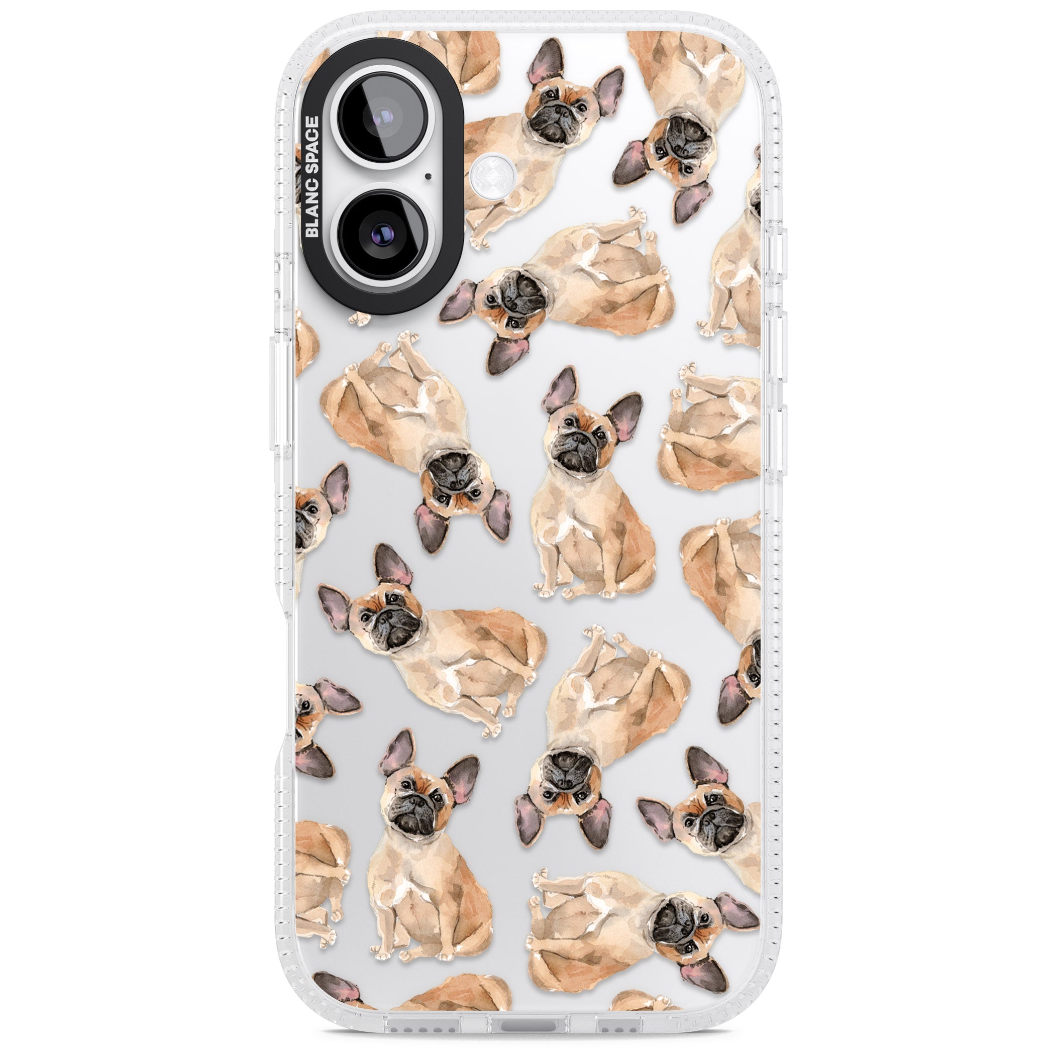 French Bulldog Watercolour Pattern iPhone 17 Impact Air Clear Phone Case