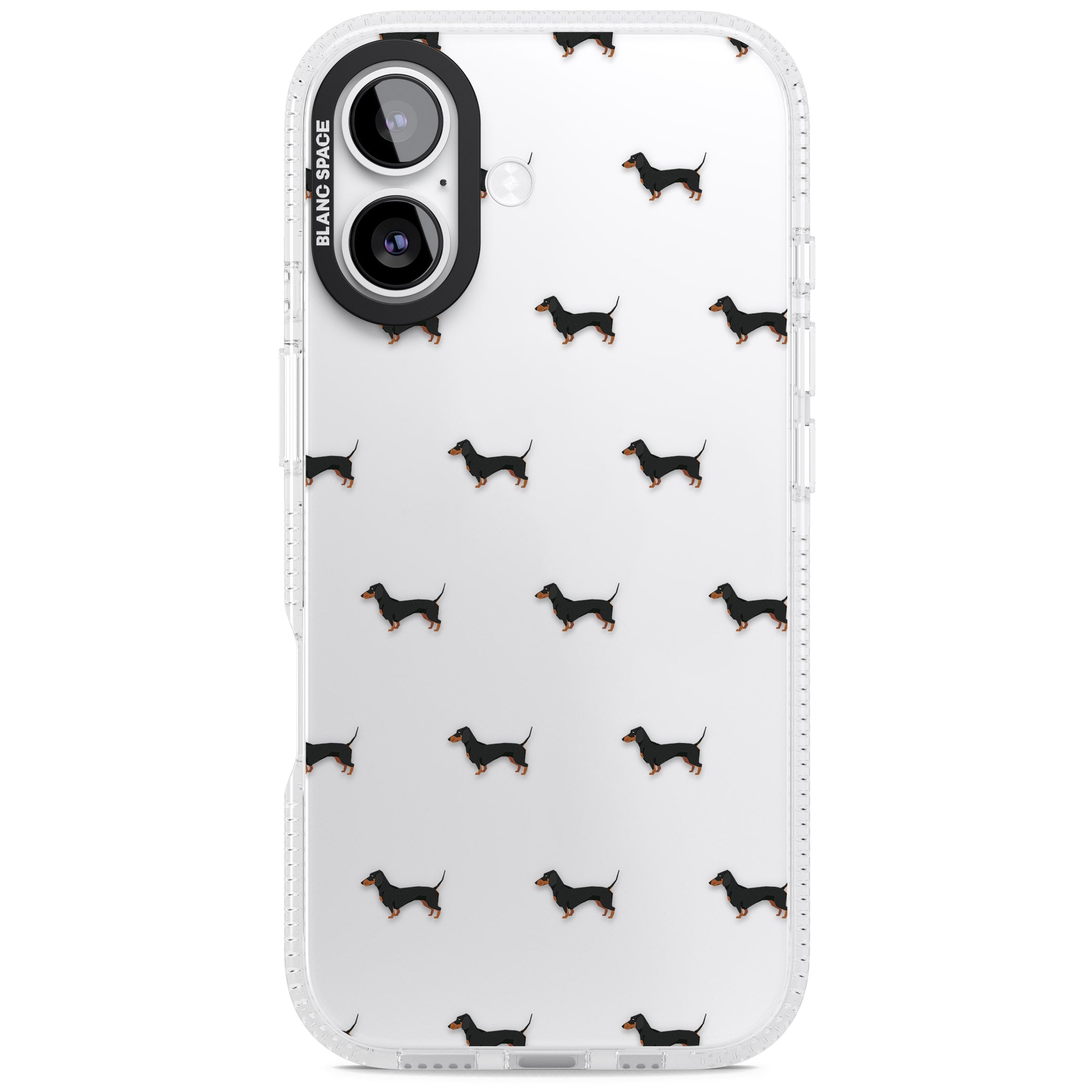 Dachshund Pattern Clear iPhone 17 Impact Air Clear Phone Case
