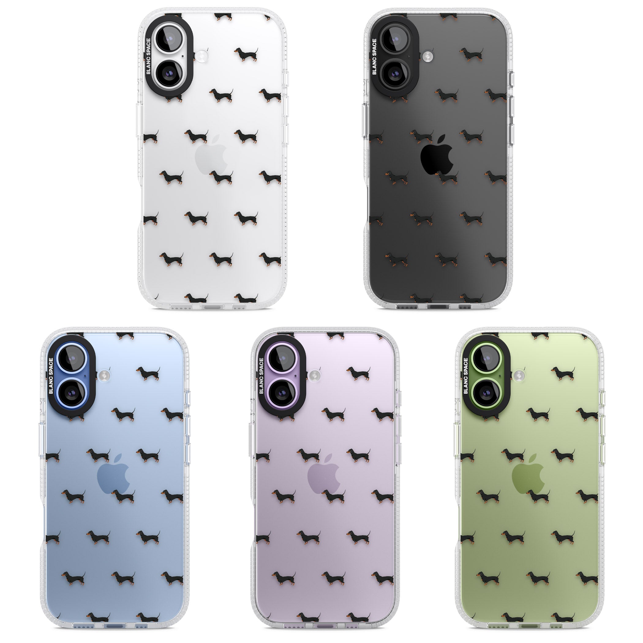 Dachshund Pattern Clear iPhone 17 Impact Air Clear Phone Case APT Impact Protection