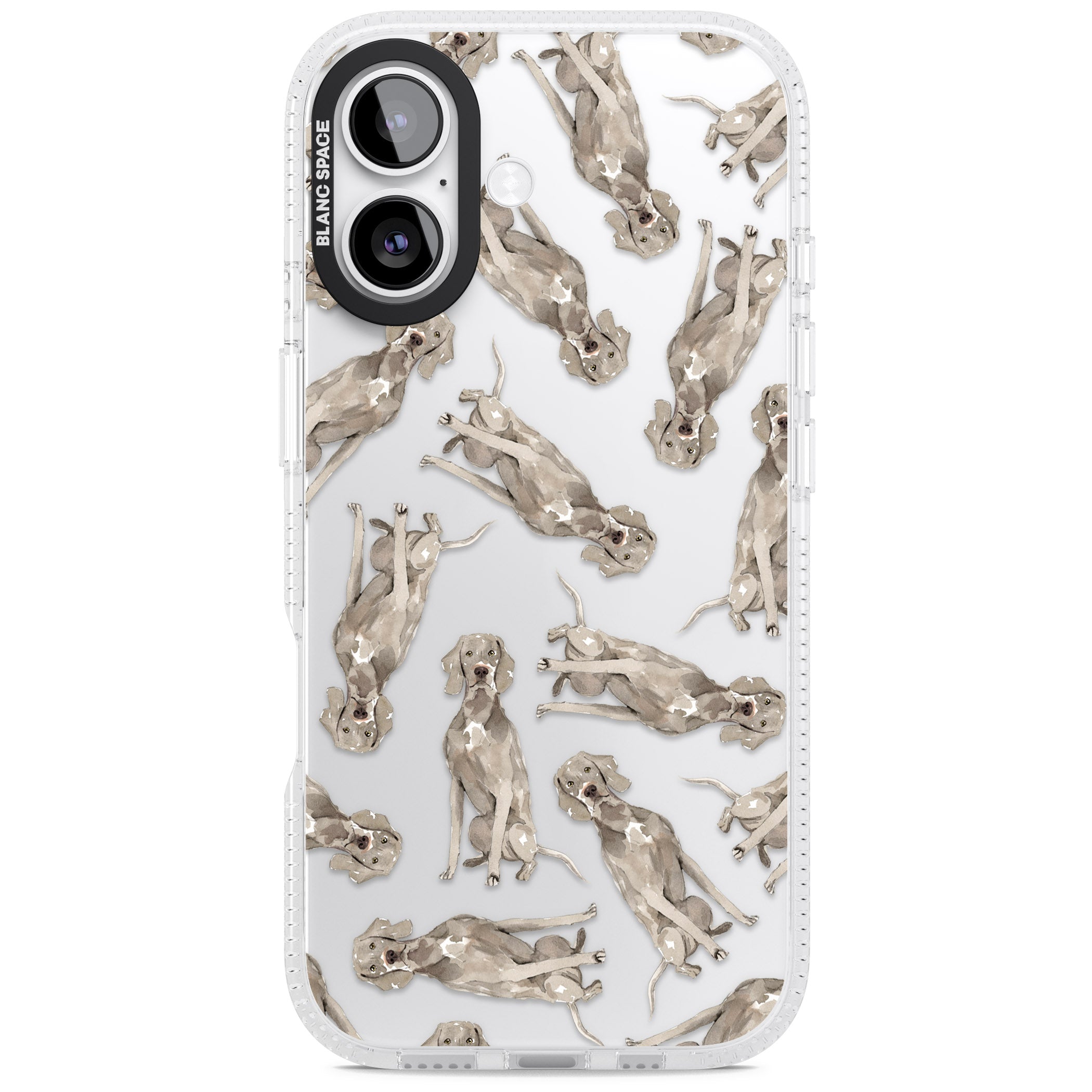 Weimaraner Watercolor Dog iPhone 17 Impact Air Clear Phone Case