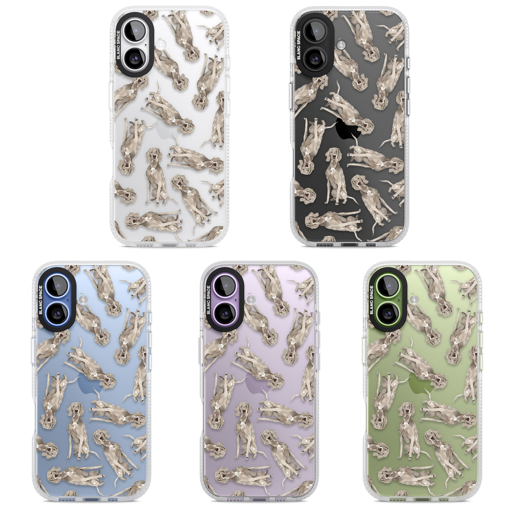Weimaraner Watercolor Dog iPhone 17 Impact Air Clear Phone Case APT Impact Protection