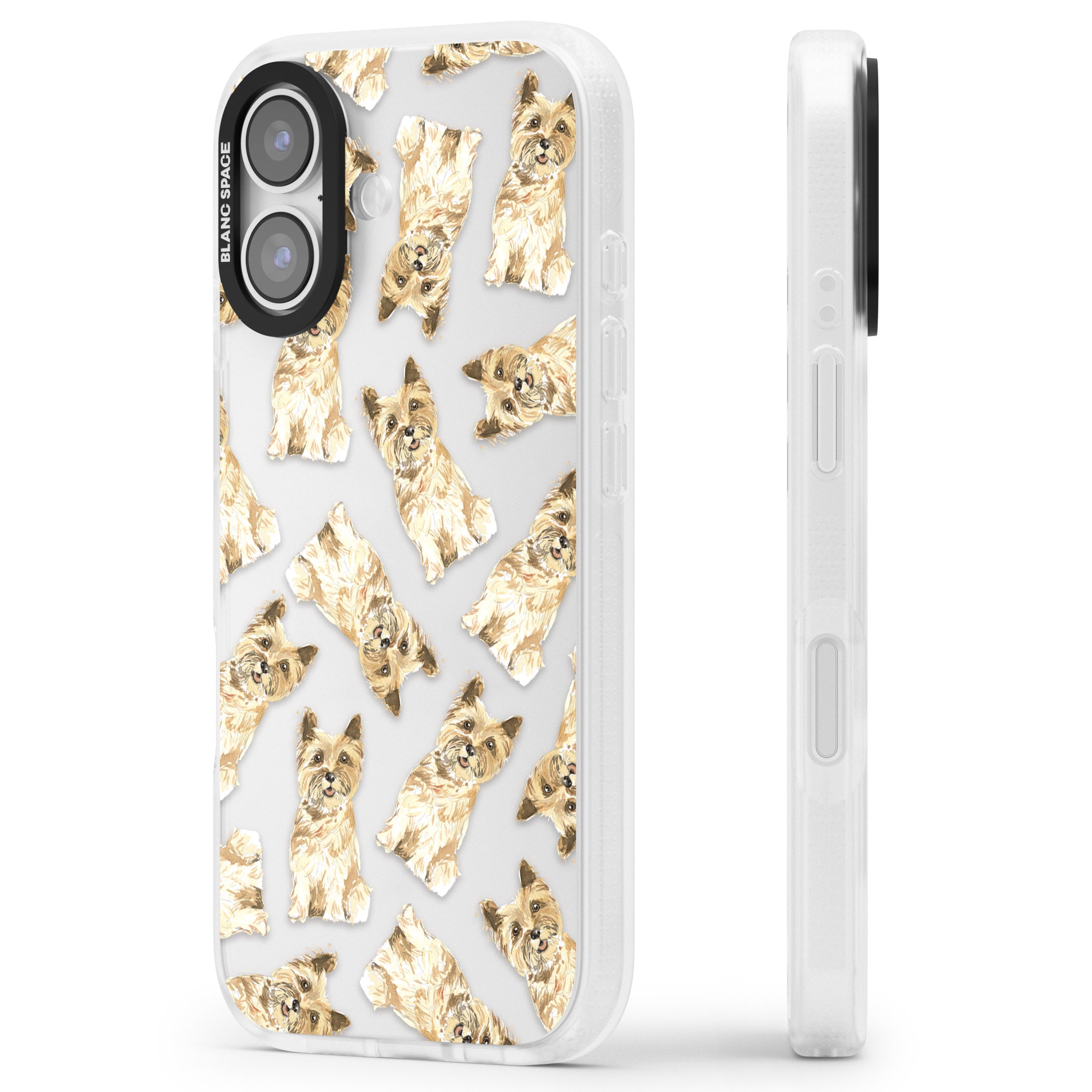 Cairn Terrier Watercolor iPhone 17 Impact Air Clear Phone Case Side Profile