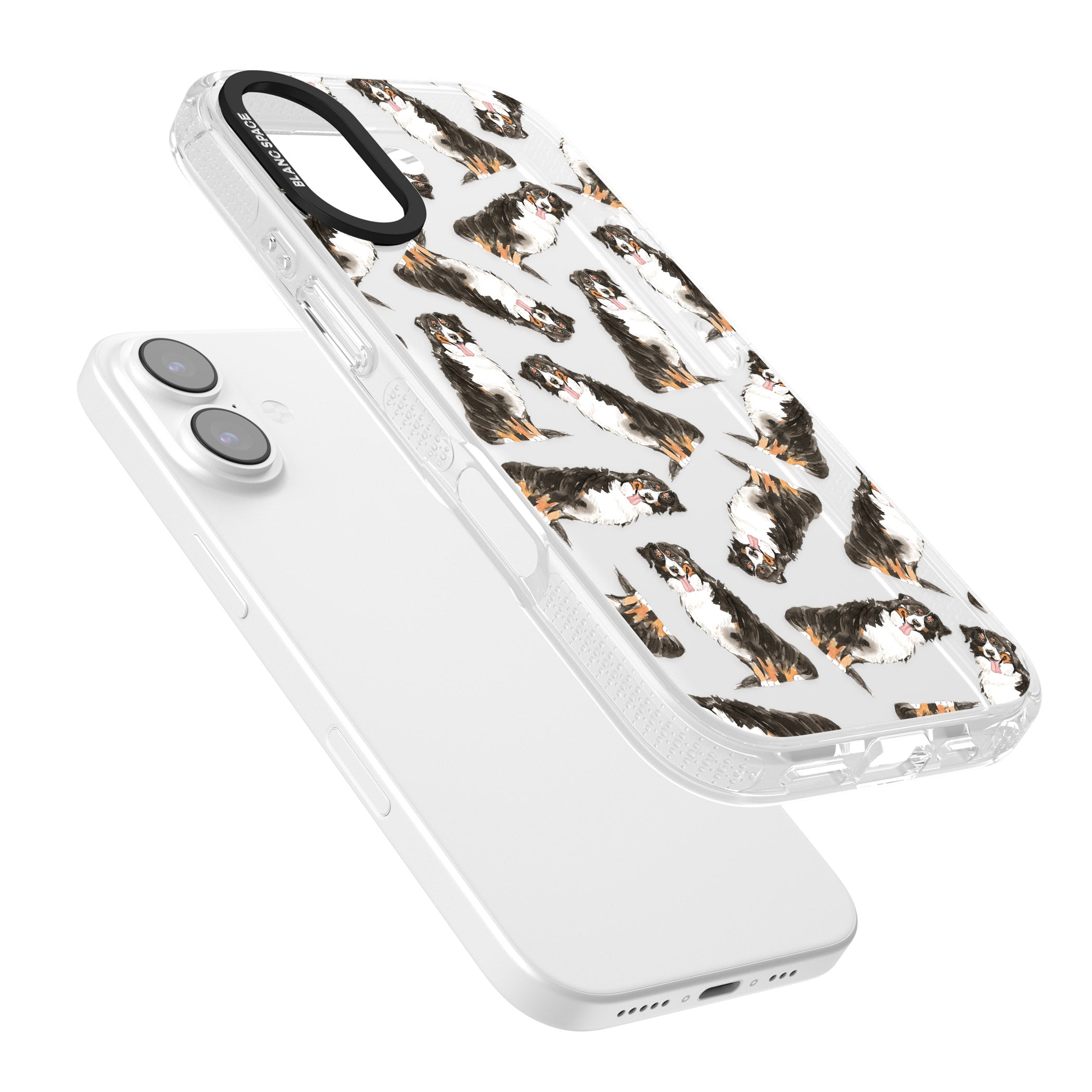 Bernese Mountain Dog Pattern iPhone 17 Impact Air Clear Phone Case Colours