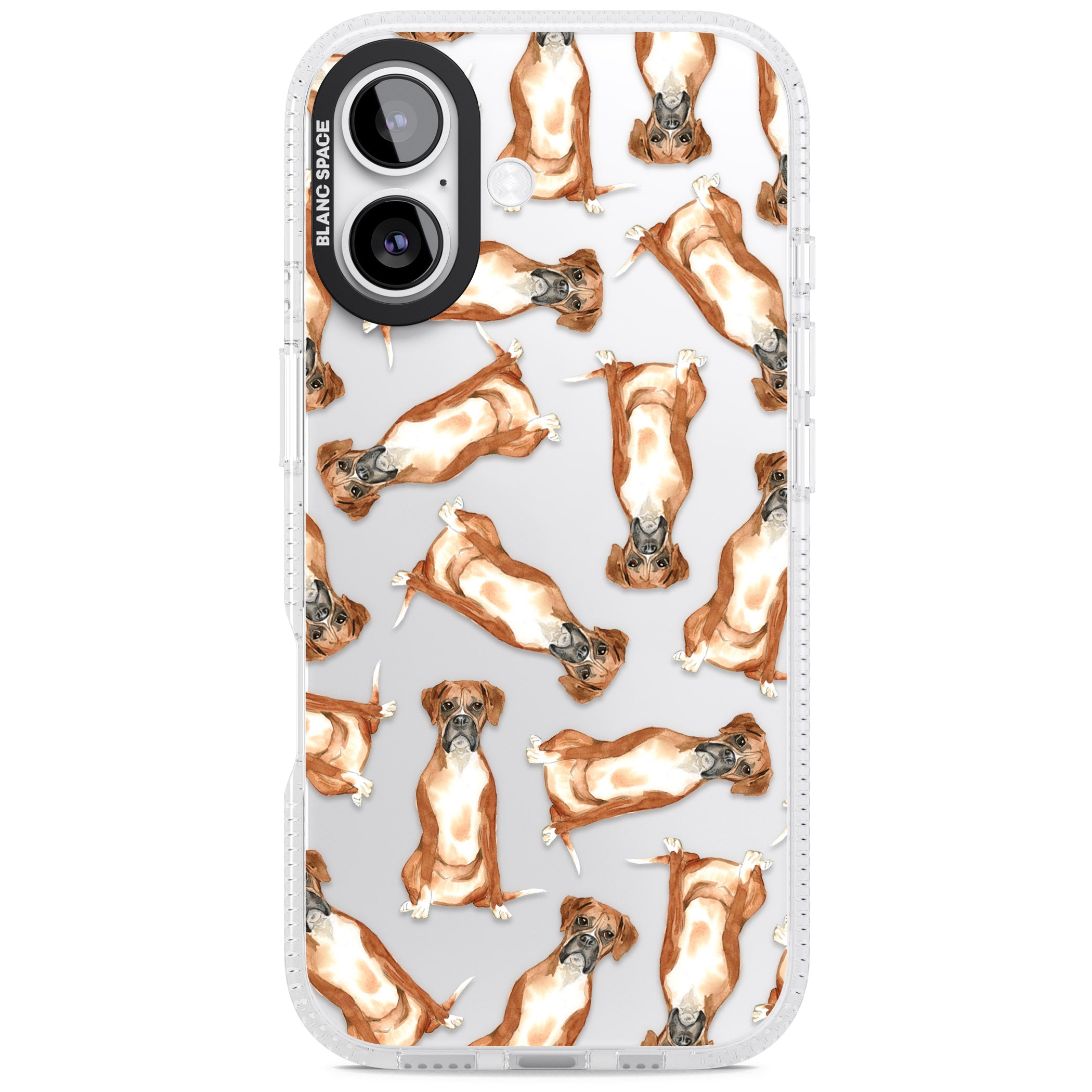 Boxer Watercolor Dog Pattern iPhone 17 Impact Air Clear Phone Case