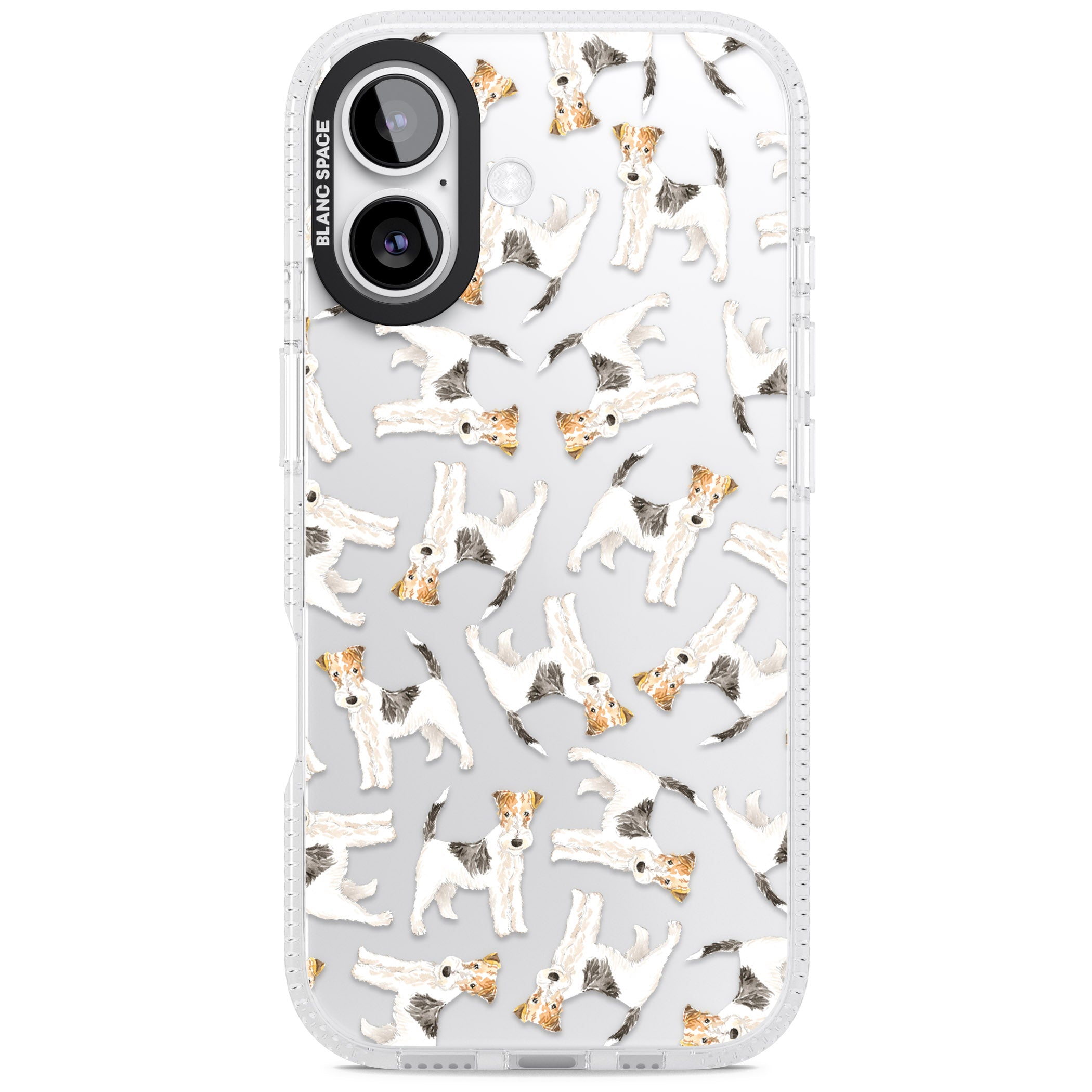 Wire Haired Fox Terrier Dog Pattern iPhone 17 Impact Air Clear Phone Case