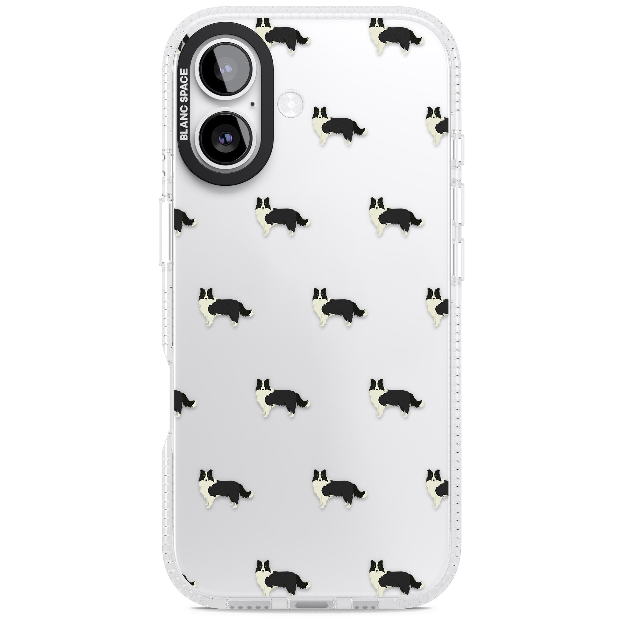 Border Collie Pattern Clear iPhone 17 Impact Air Clear Phone Case