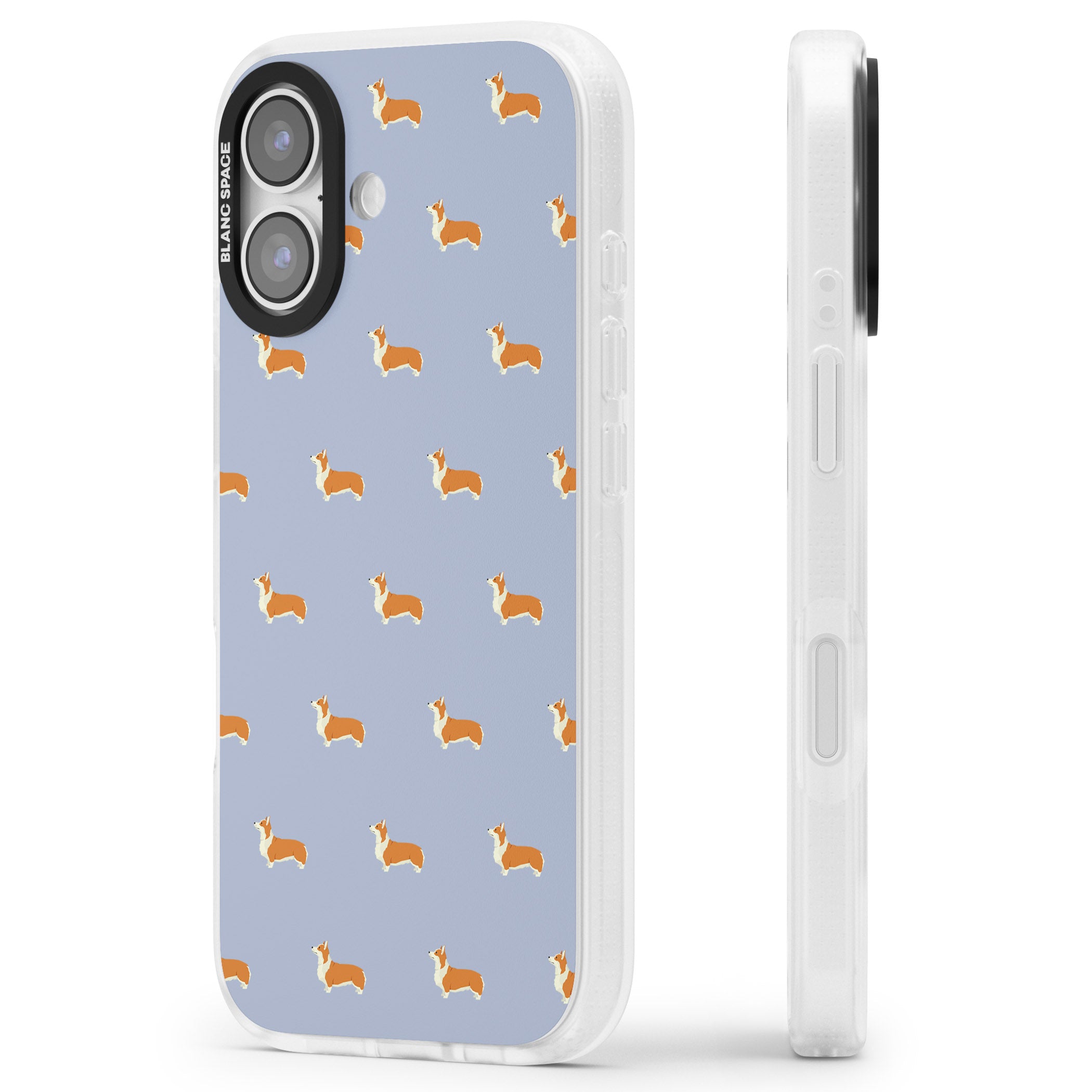 Corgi Pattern iPhone 17 Impact Air Clear Phone Case Side Profile