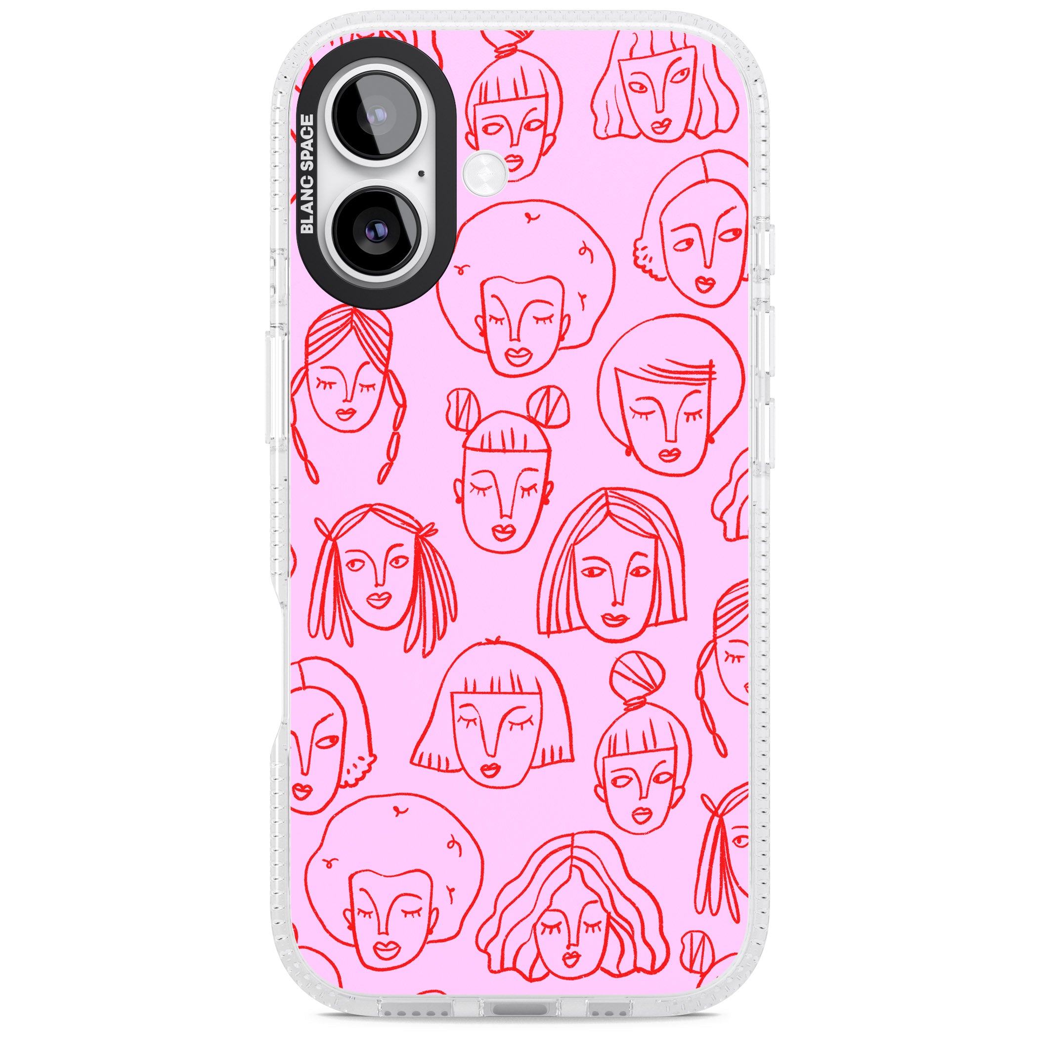 Girl Portrait Doodles iPhone 17 Impact Air Clear Phone Case