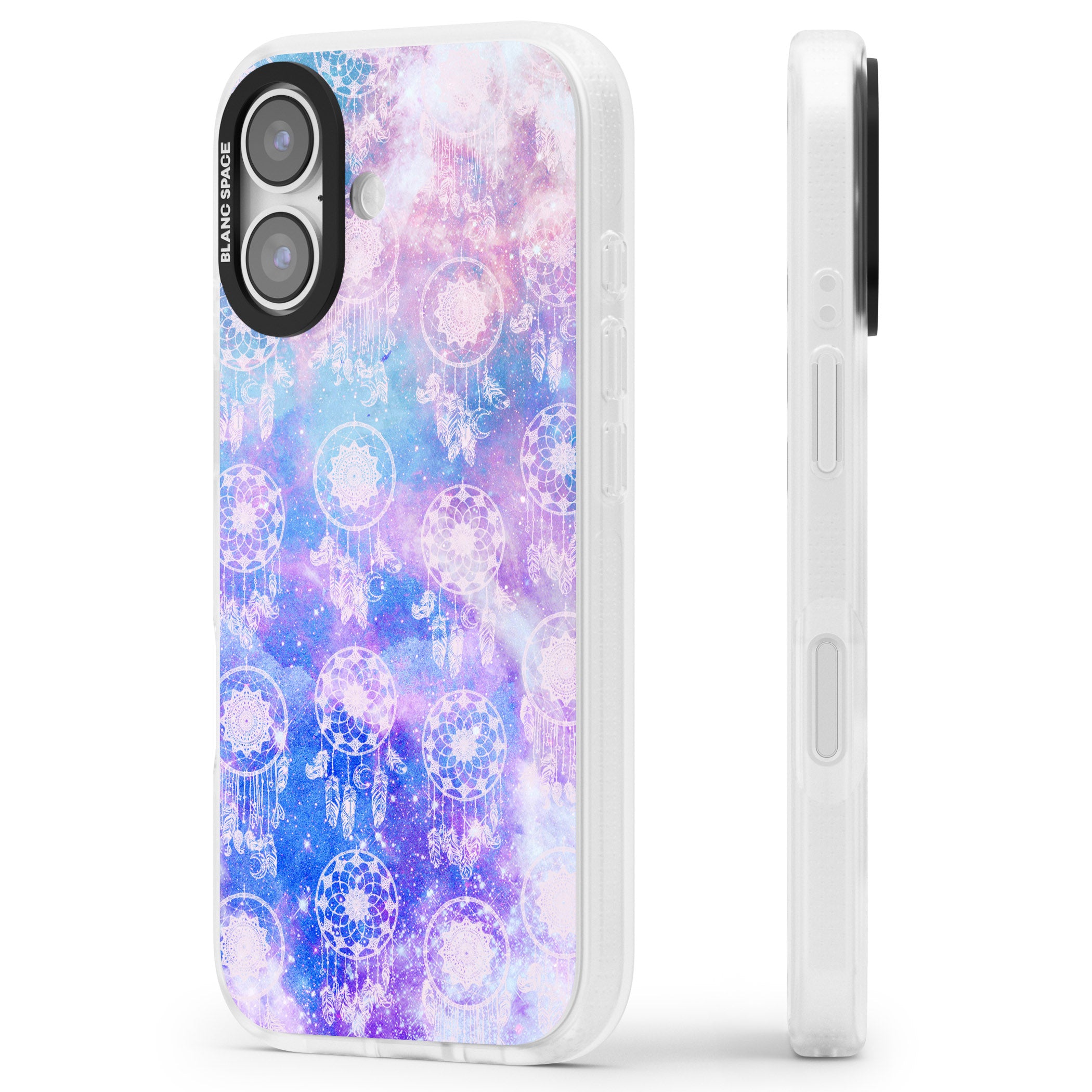 Dreamcatcher Galaxy Tie Dye iPhone 17 Impact Air Clear Phone Case Side Profile