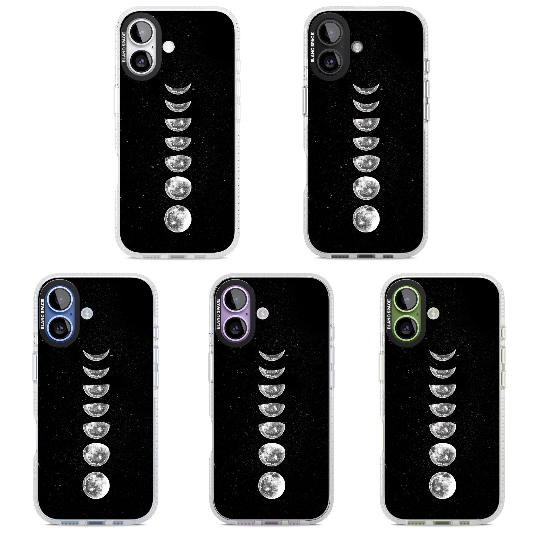 Light Watercolour Moons iPhone 17 Impact Air Clear Phone Case APT Impact Protection