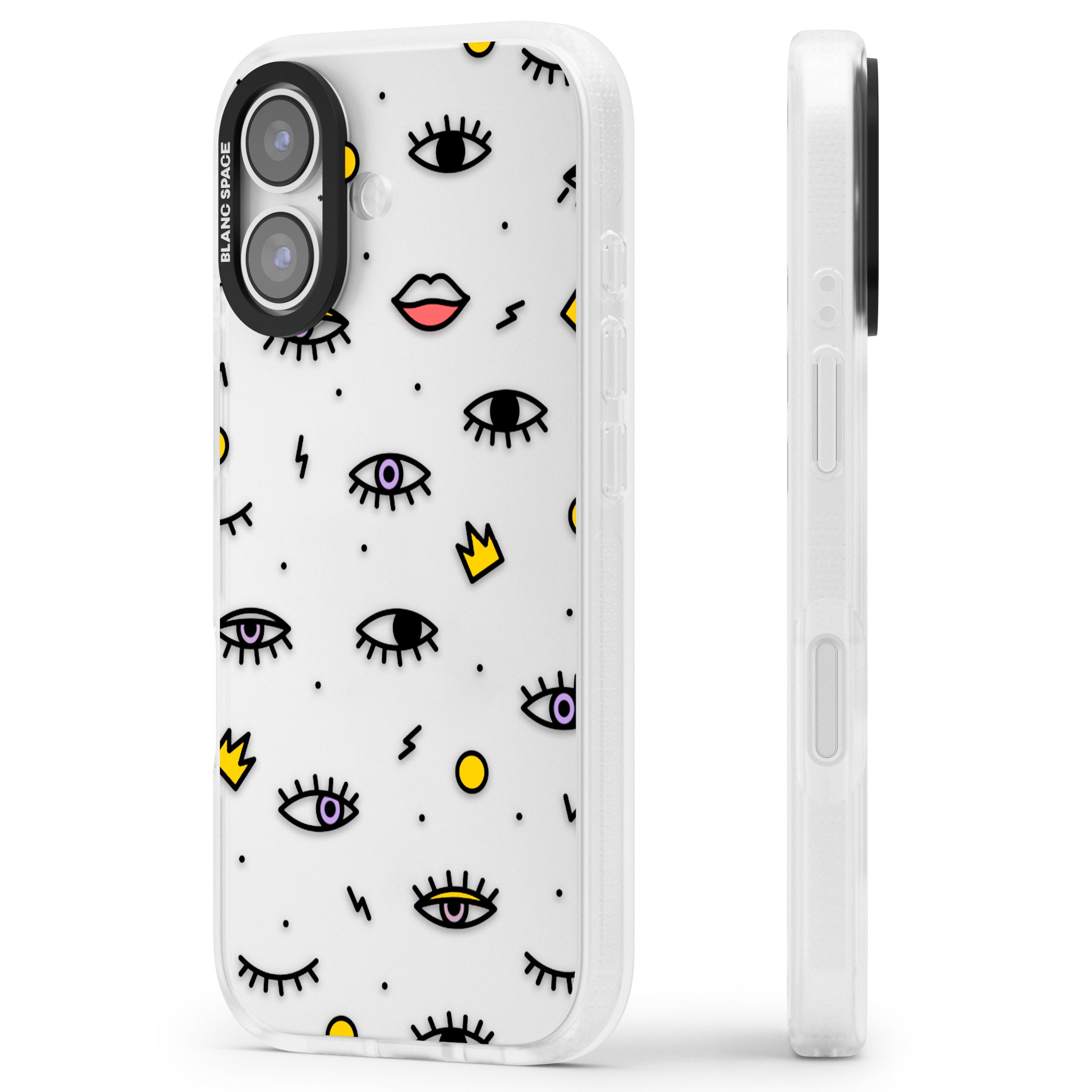 Eyes & Lips Icons iPhone 17 Impact Air Clear Phone Case Side Profile