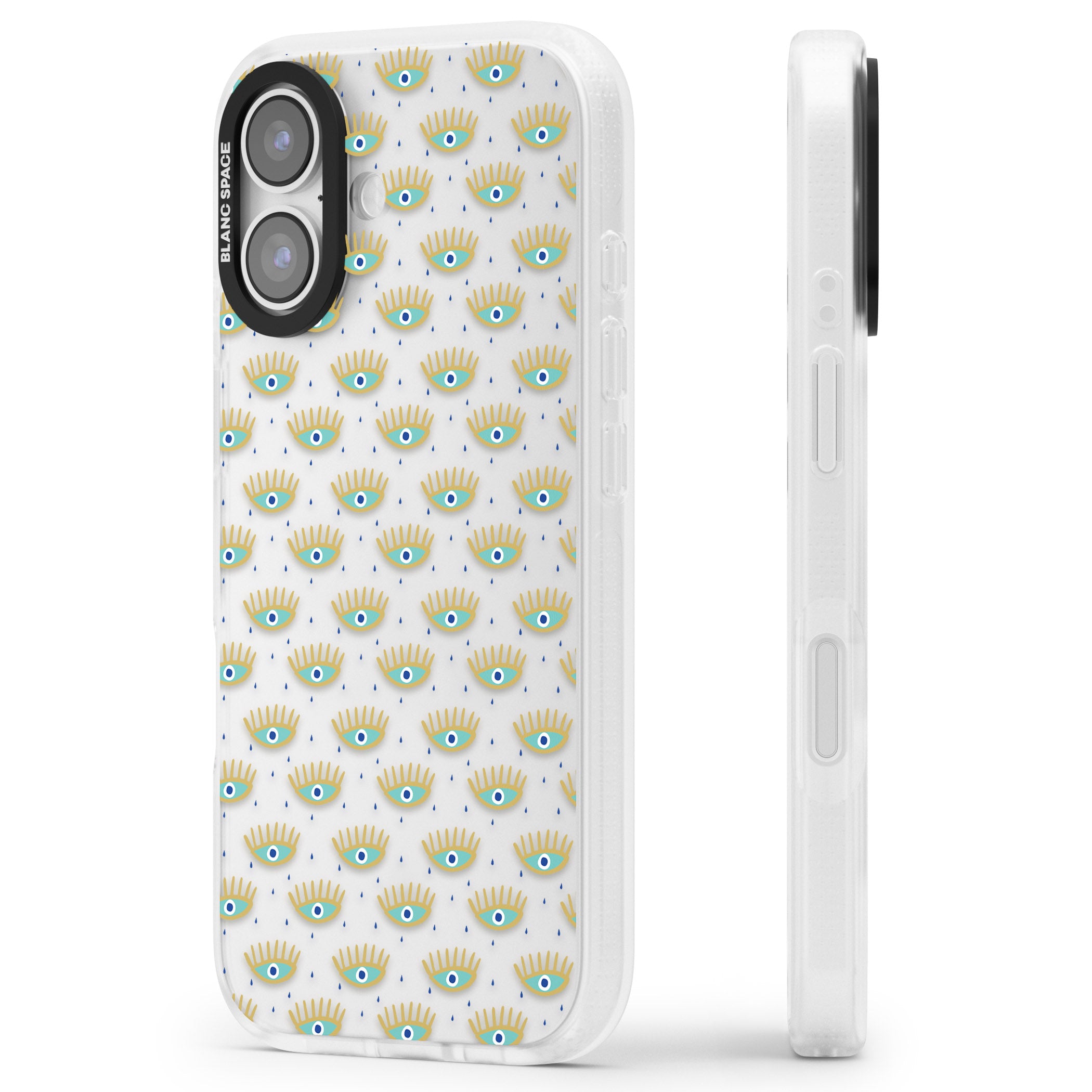 Crying Eyes Pattern iPhone 17 Impact Air Clear Phone Case Side Profile