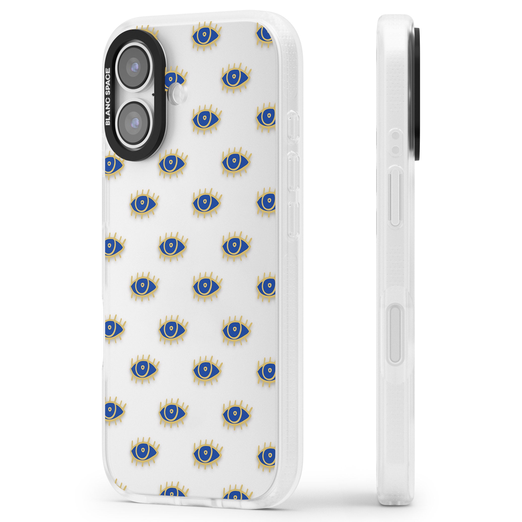 Psychedelic Eyes Pattern Classic iPhone 17 Impact Air Clear Phone Case Side Profile