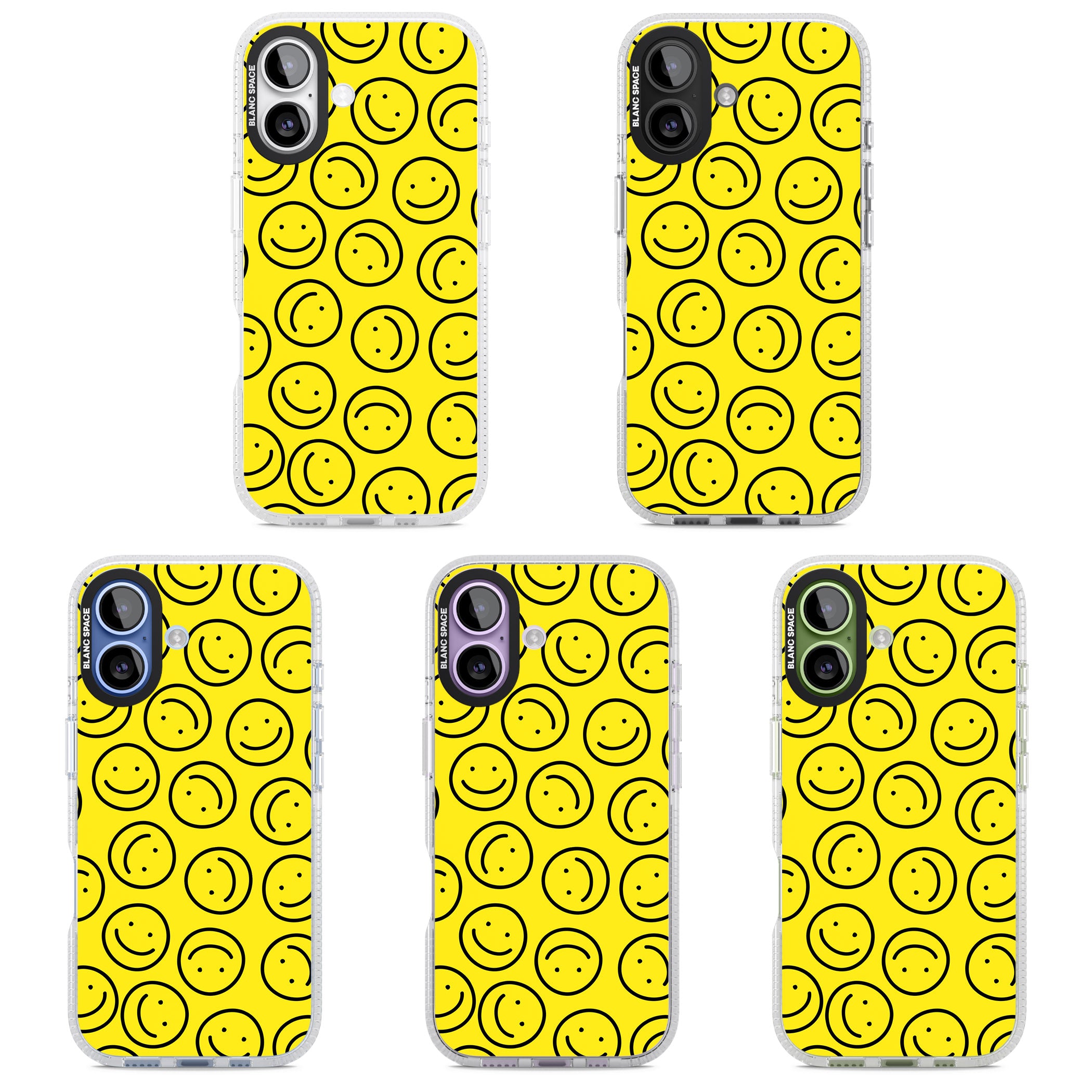 Happy Face Pattern iPhone 17 Impact Air Clear Phone Case APT Impact Protection