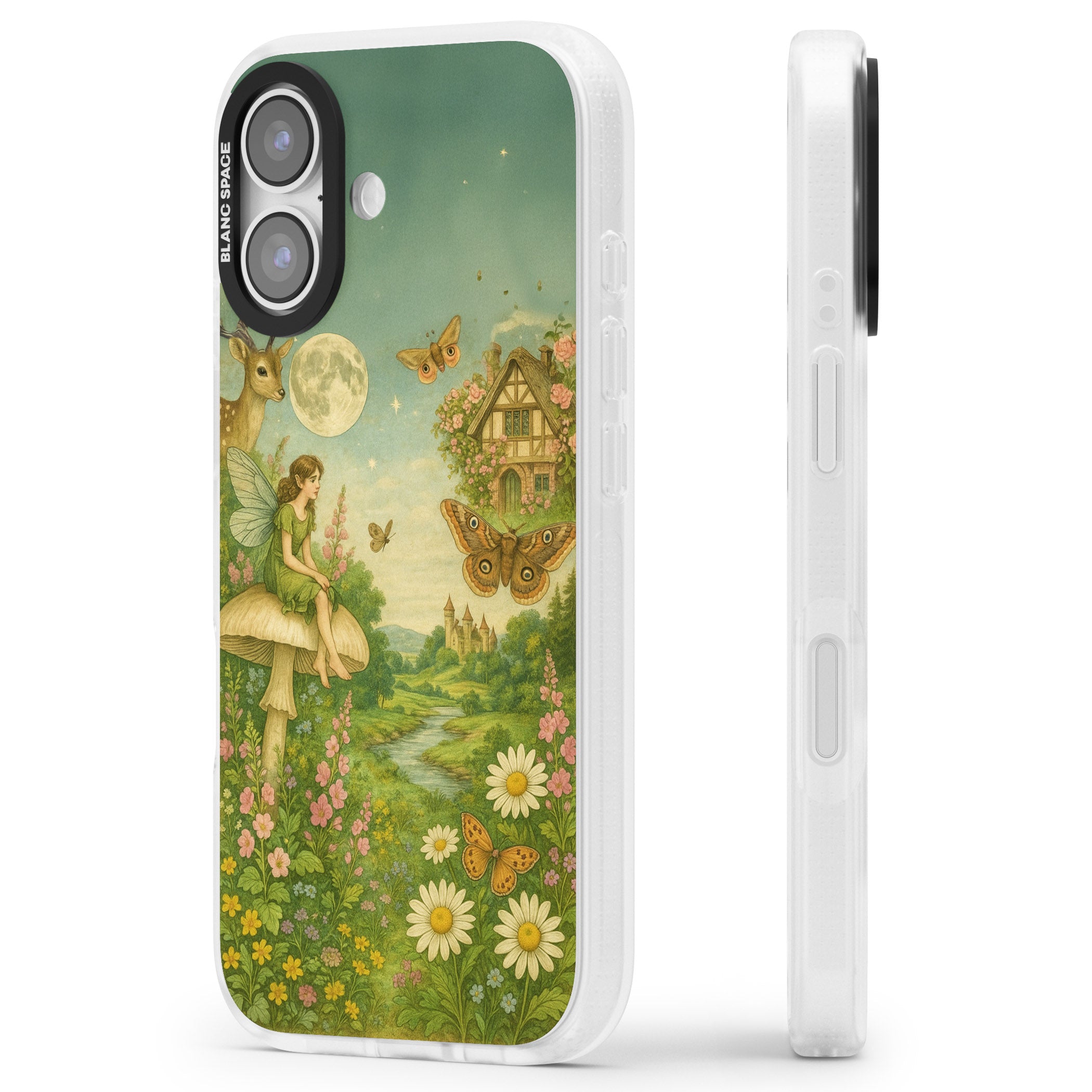Cottage Fairy iPhone 17 Impact Air Clear Phone Case Side Profile