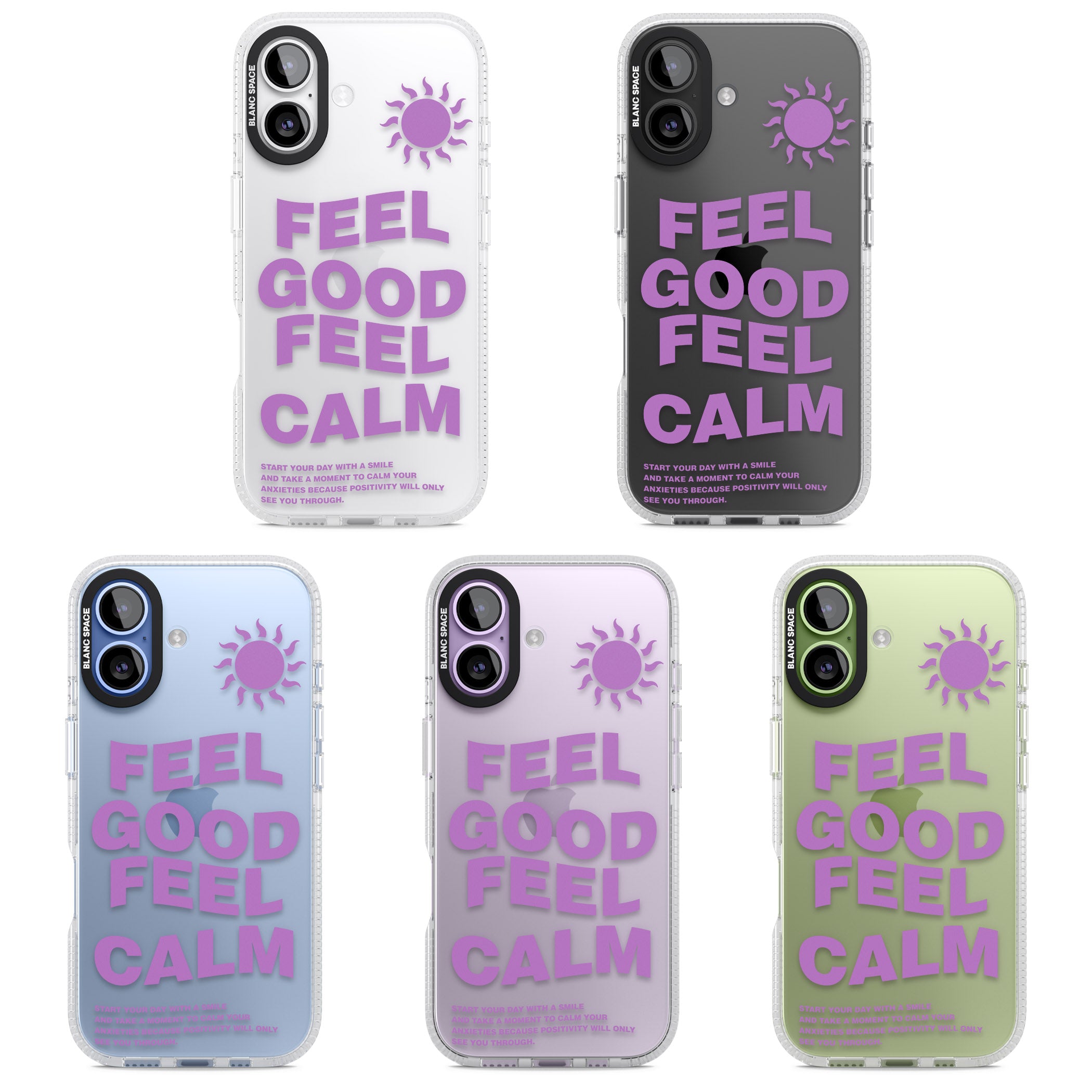Feel Good Feel Calm (Purple) iPhone 17 Impact Air Clear Phone Case APT Impact Protection