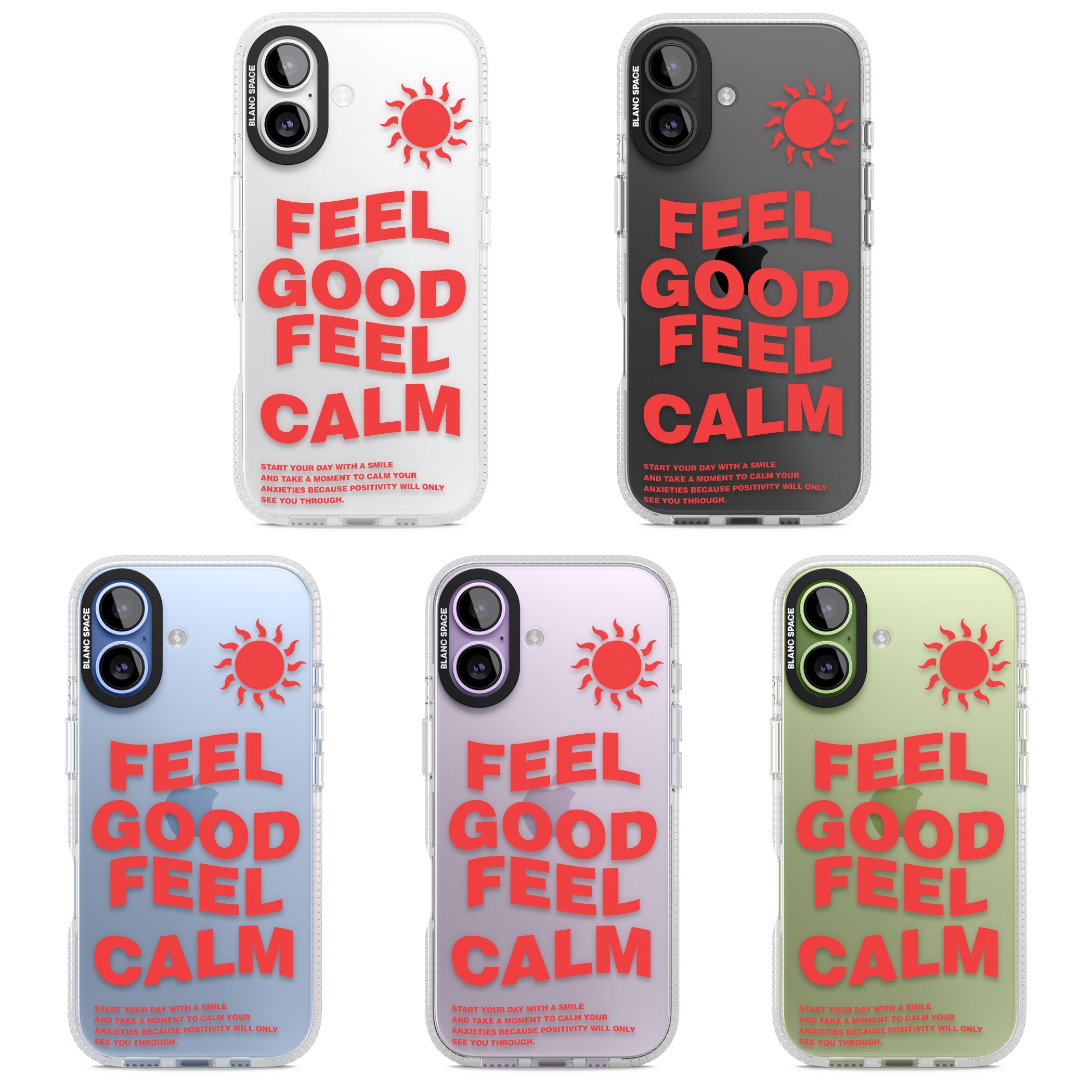 Feel Good Feel Calm (Red) iPhone 17 Impact Air Clear Phone Case APT Impact Protection