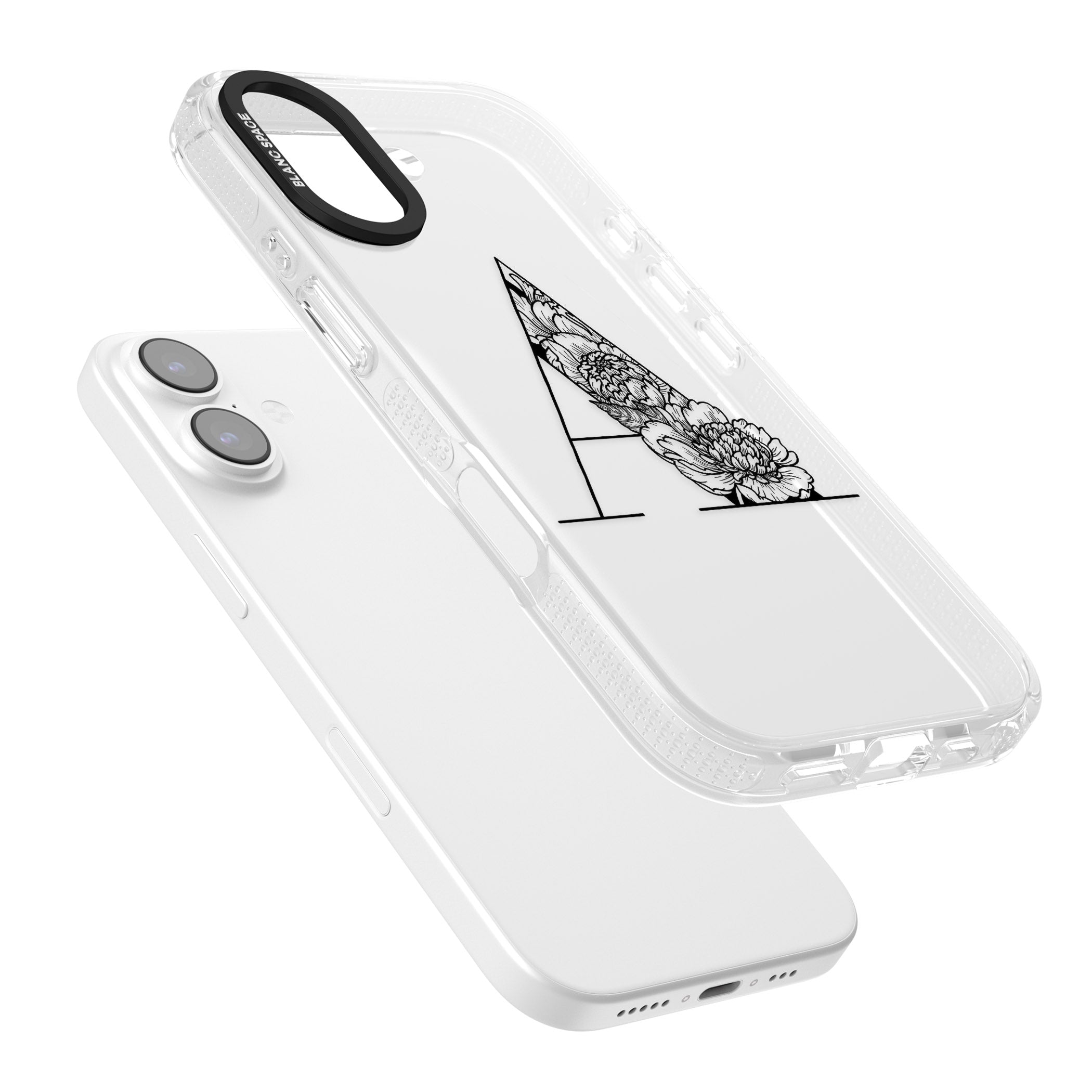 Personalised Floral Monogram iPhone 17 Impact Air Clear Phone Case Colours