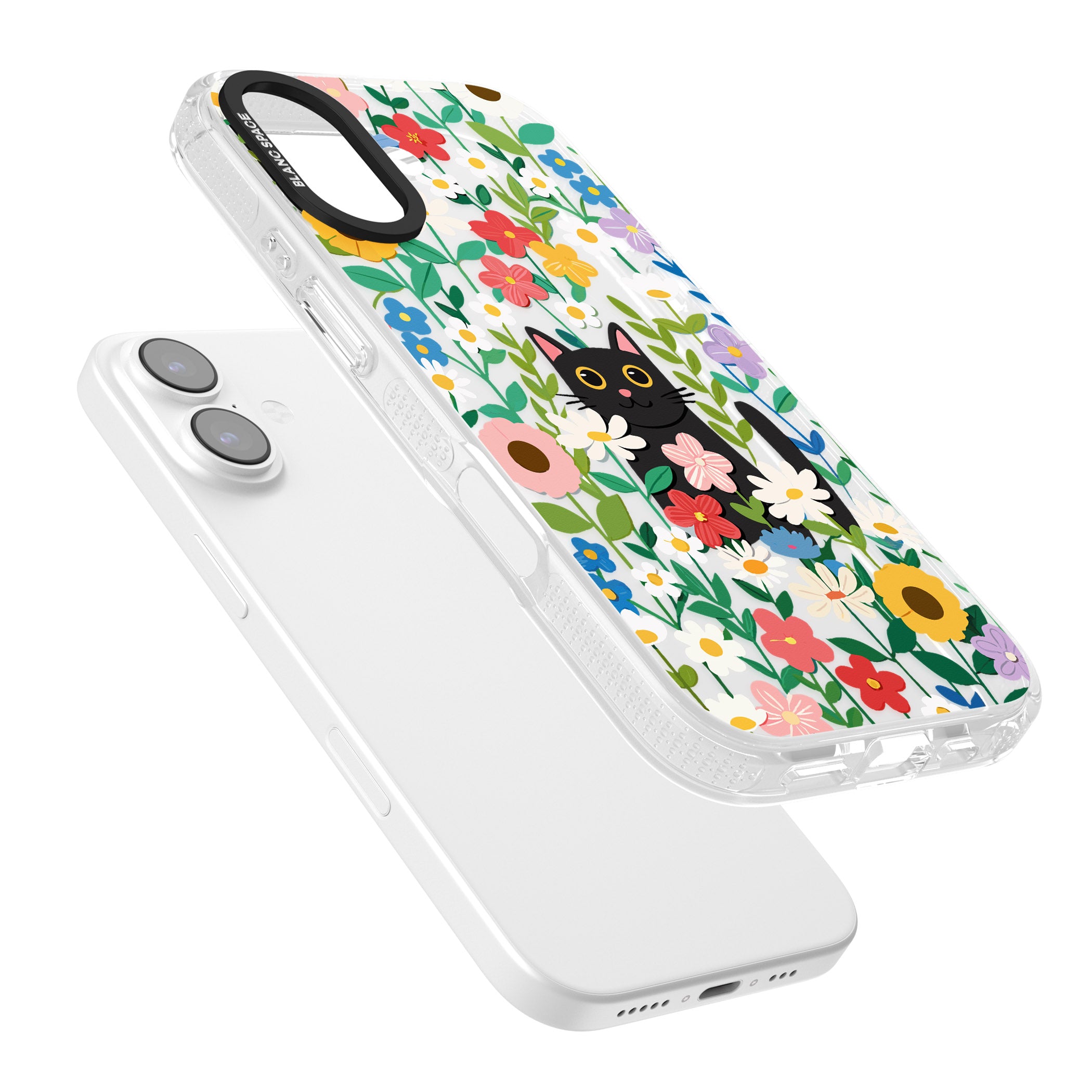 Whiskers & Wildflowers Cat iPhone 17 Impact Air Clear Phone Case Colours