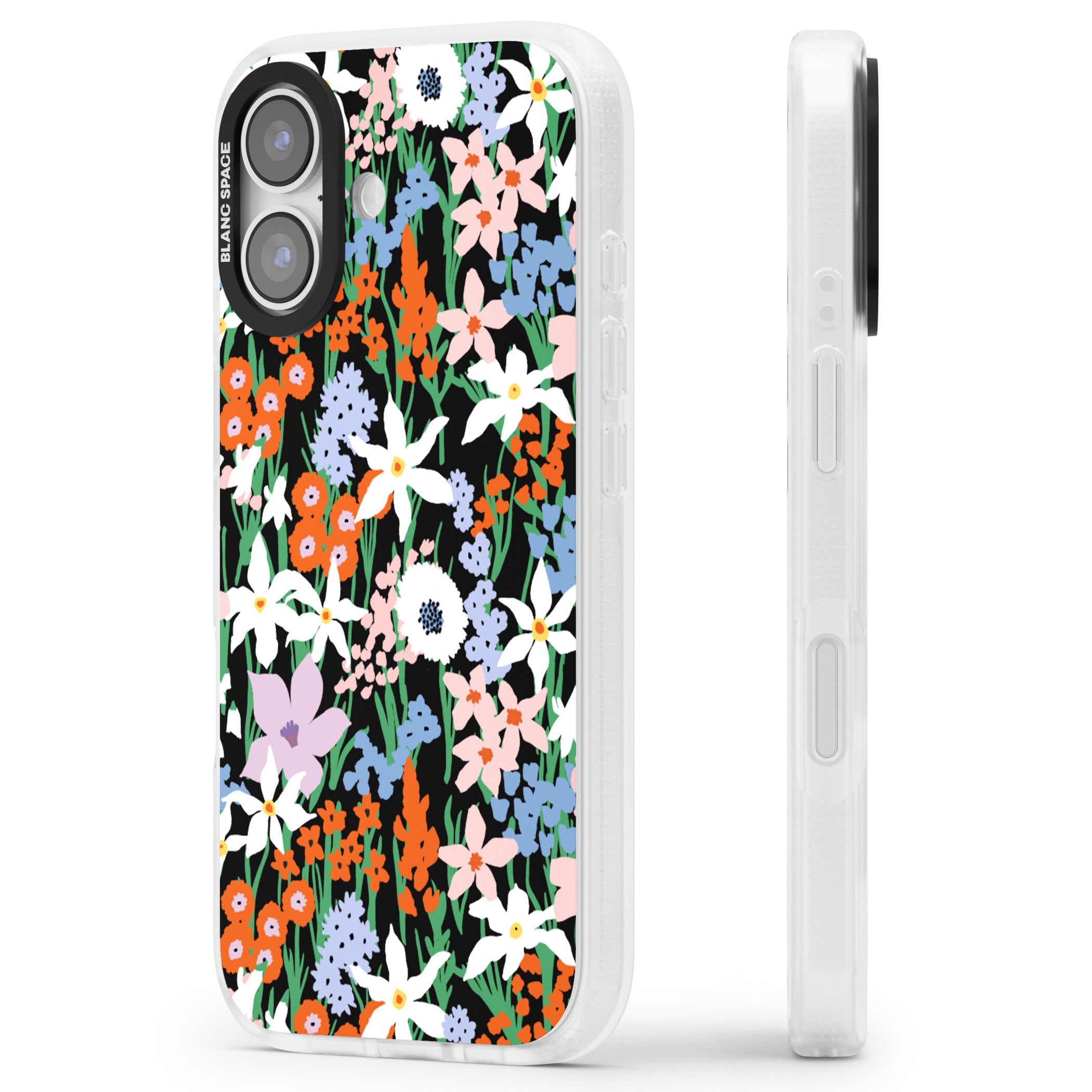 Floral Bloom Meadow Solid iPhone 17 Impact Air Clear Phone Case Side Profile