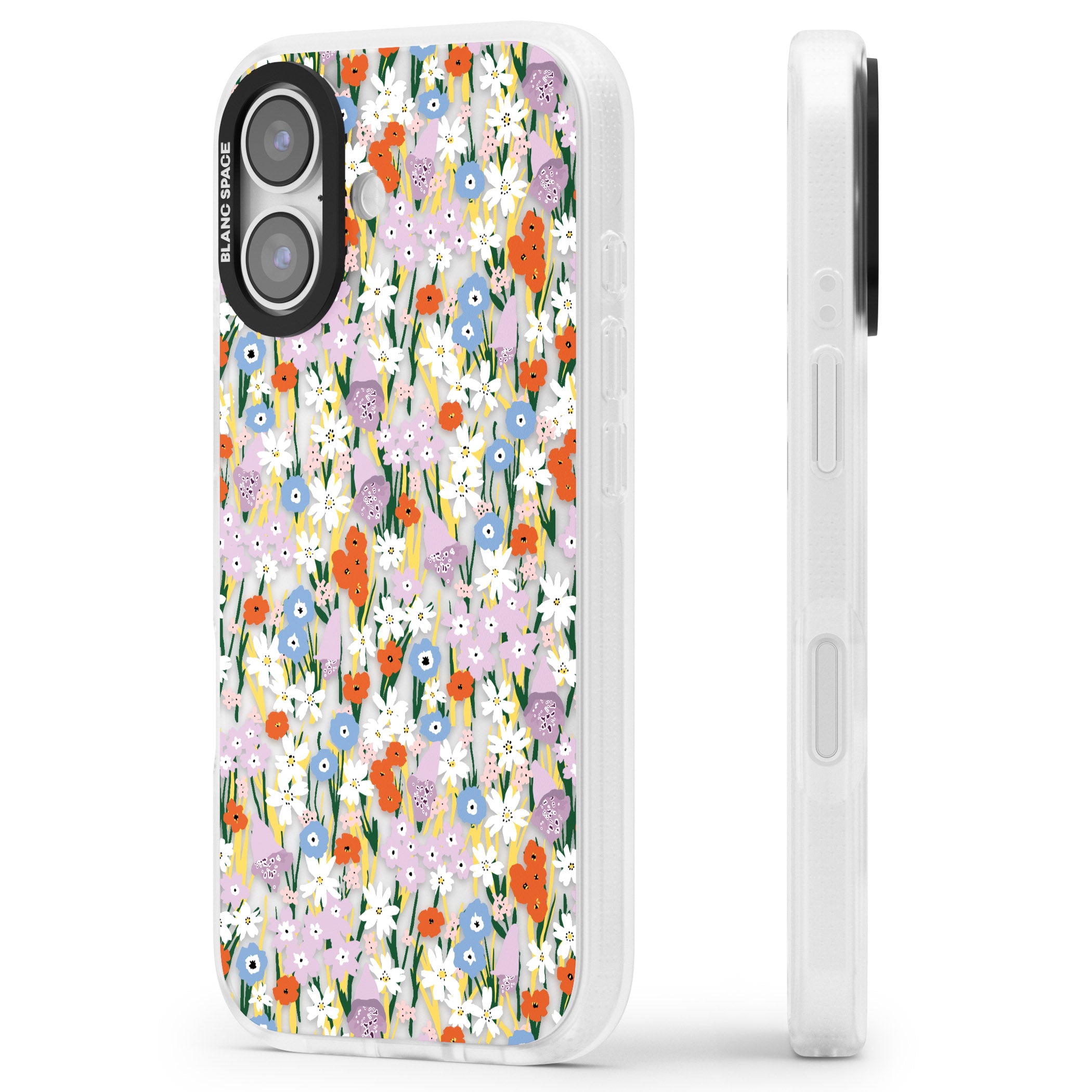 Vibrant Floral Garden iPhone 17 Impact Air Clear Phone Case Side Profile