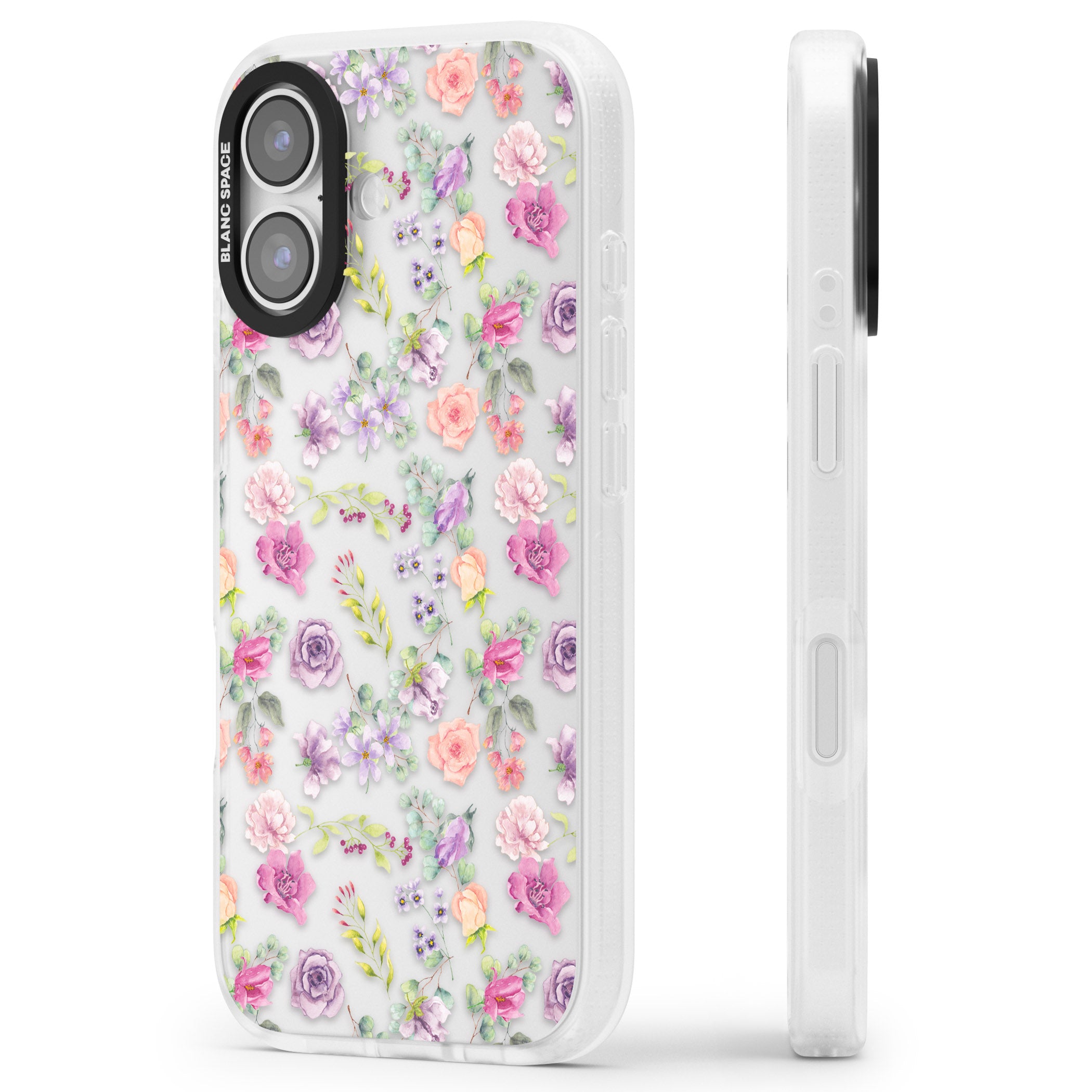 Sunday Flowers iPhone 17 Impact Air Clear Phone Case Side Profile